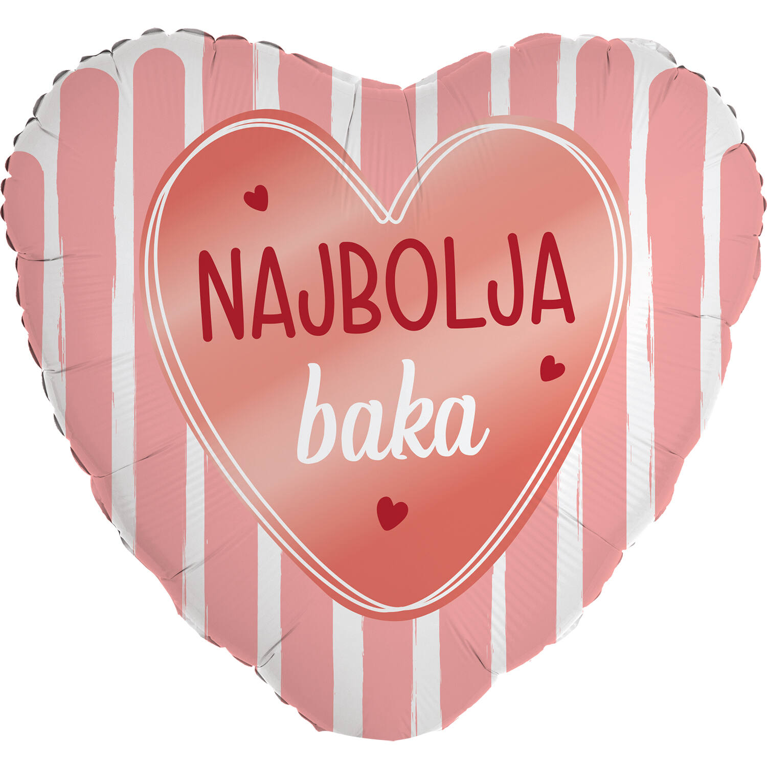 Foil Balloon - Heart Shape - "NAJBOLJA baka" - Croatian - 45 cm