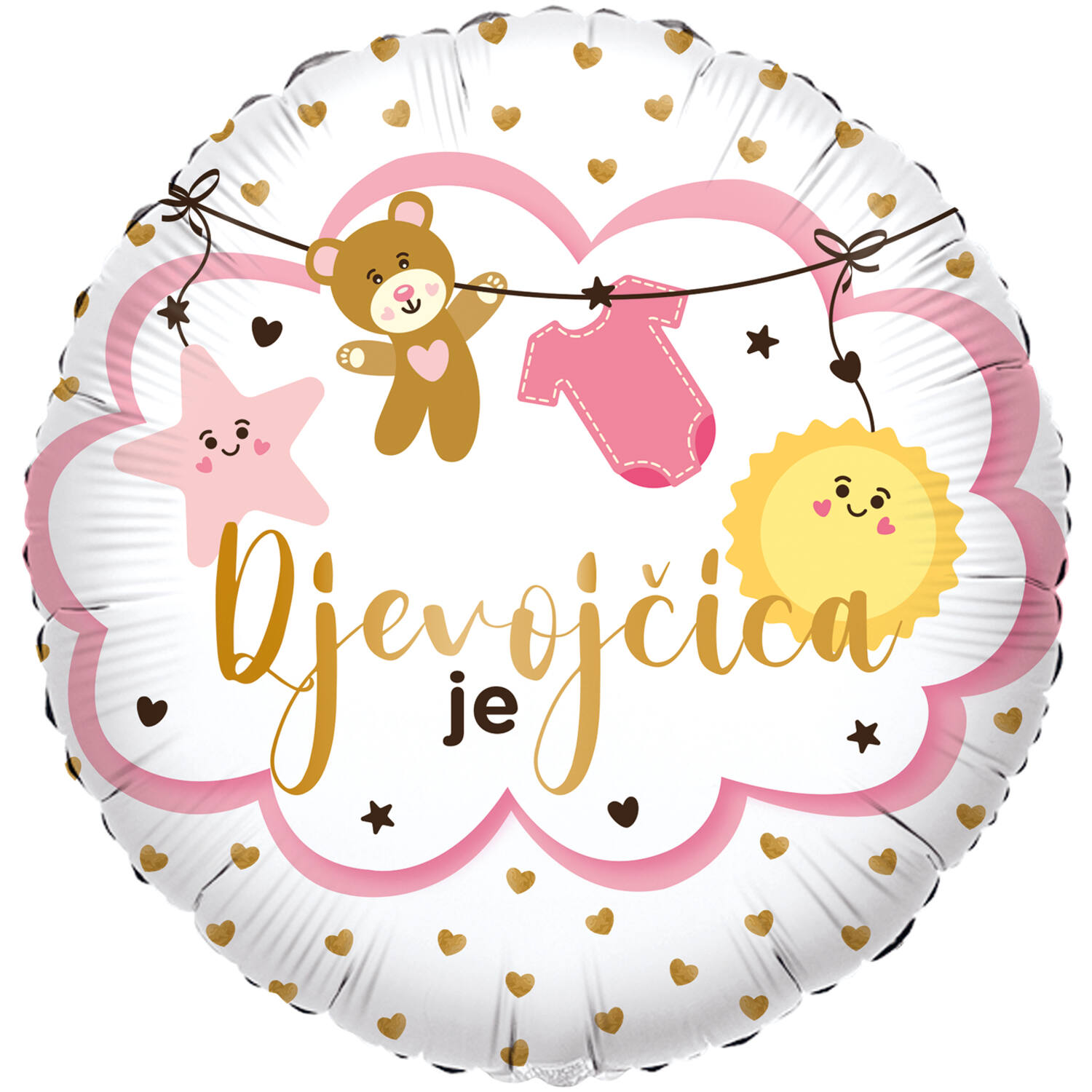 Foil Balloon - "Djevojčica je" - Croatian - 45 cm