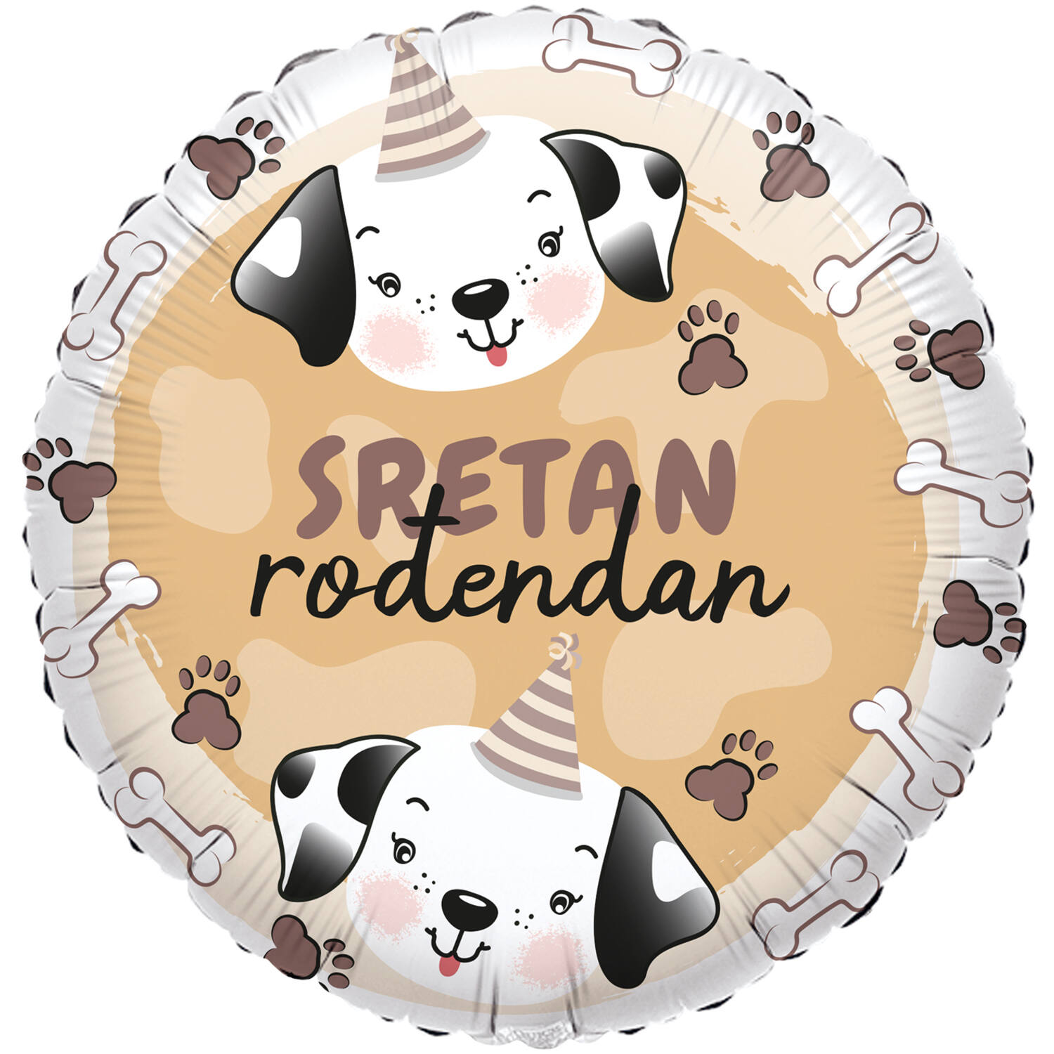 Foil Balloon - Puppies/Pas "SRETAN rođendan" - Croatian - 45 cm
