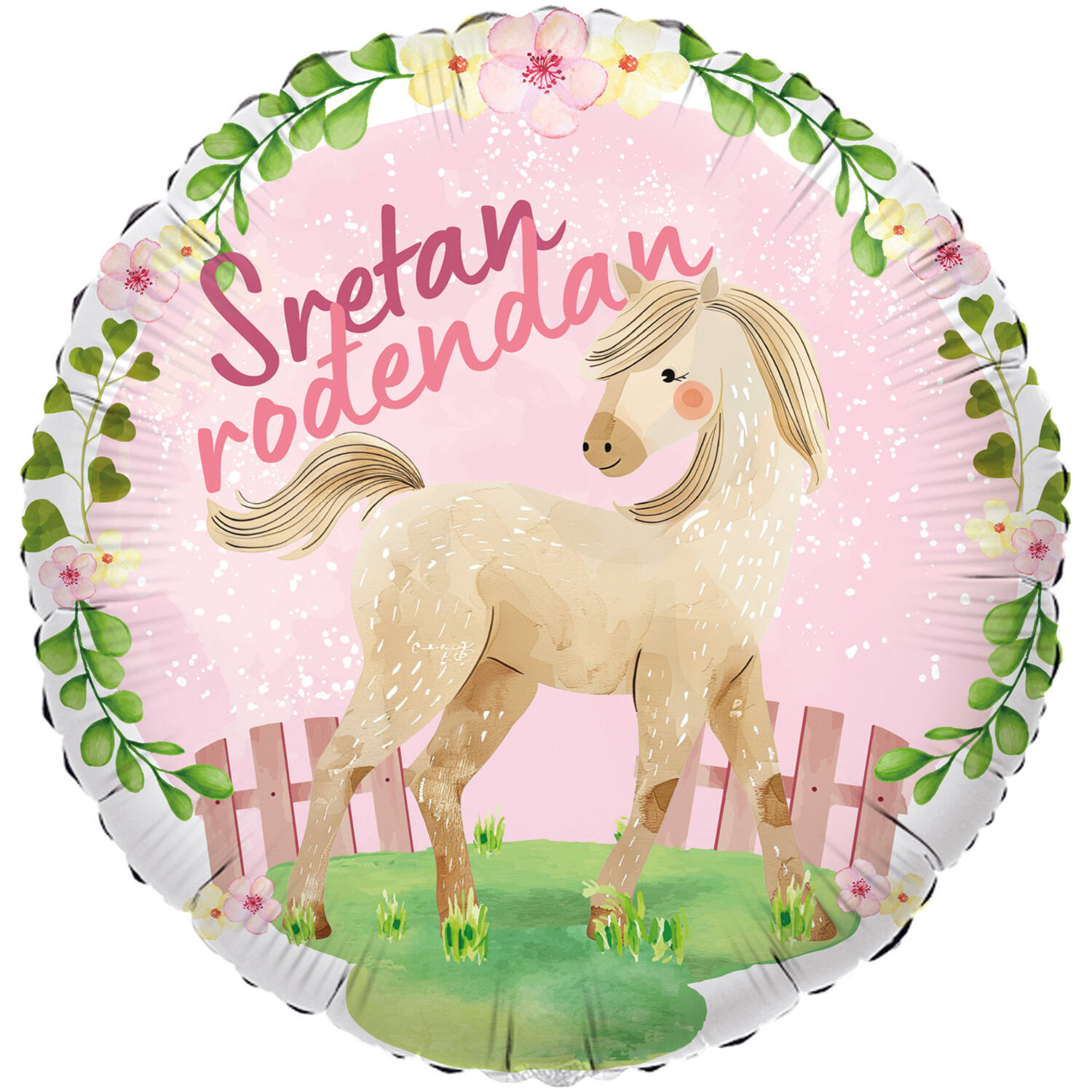 Foil Balloon - Horse/Konj "Sretan rođendan" - Croatian - 45 cm