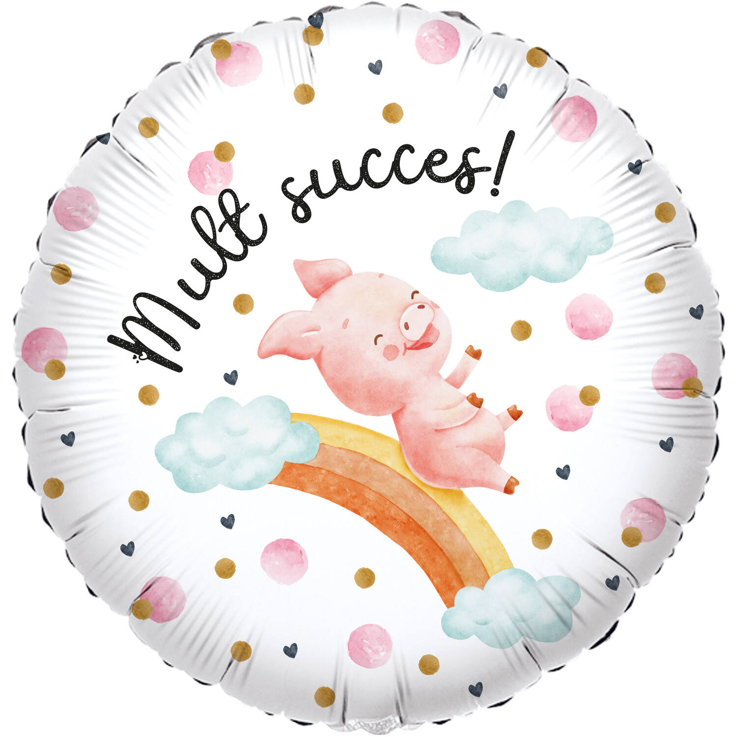 Foil Balloon - Mult noroc Porc "Mult succes!" - Romanian - 45 cm