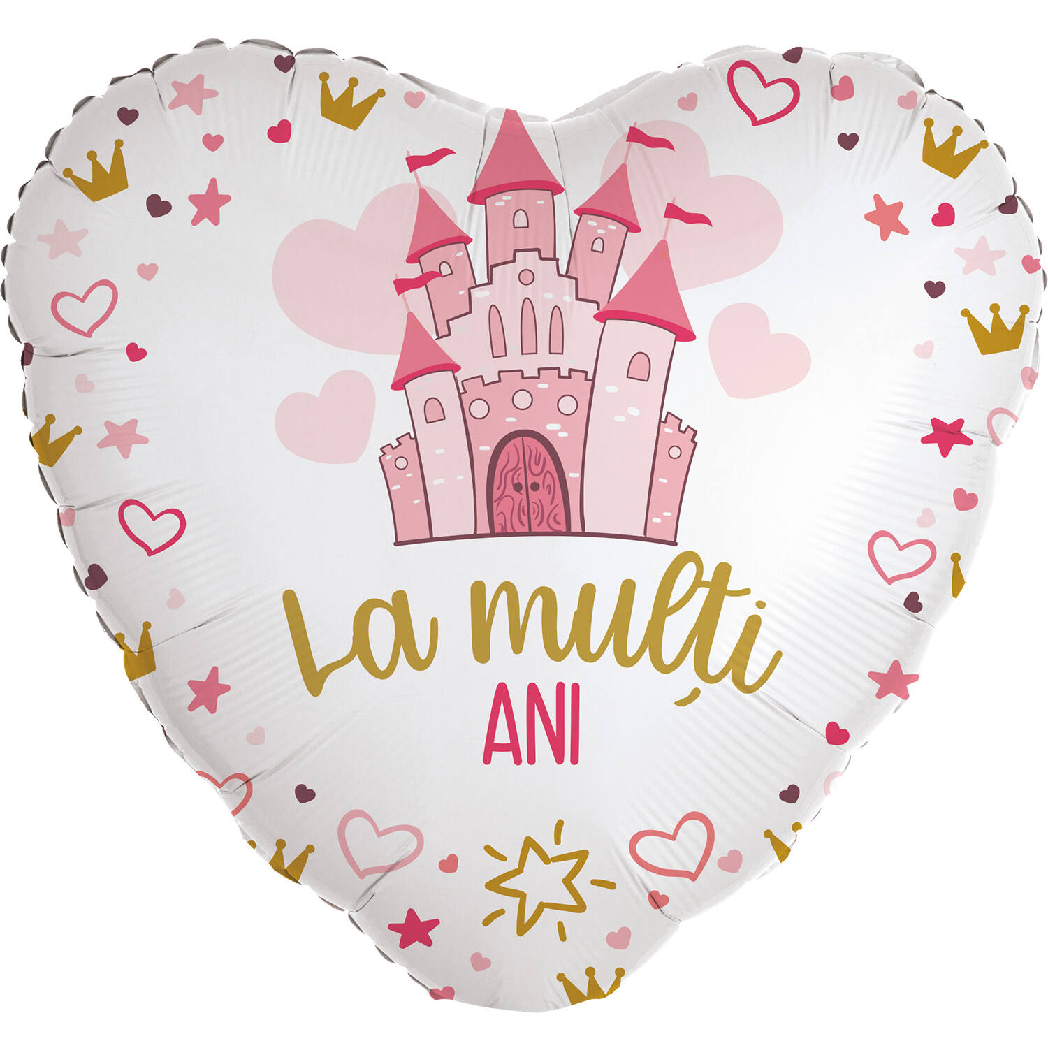 Foil Balloon - Heart Shape - Princess/Printesa "La Multi ANI" - Romanian - 45 cm
