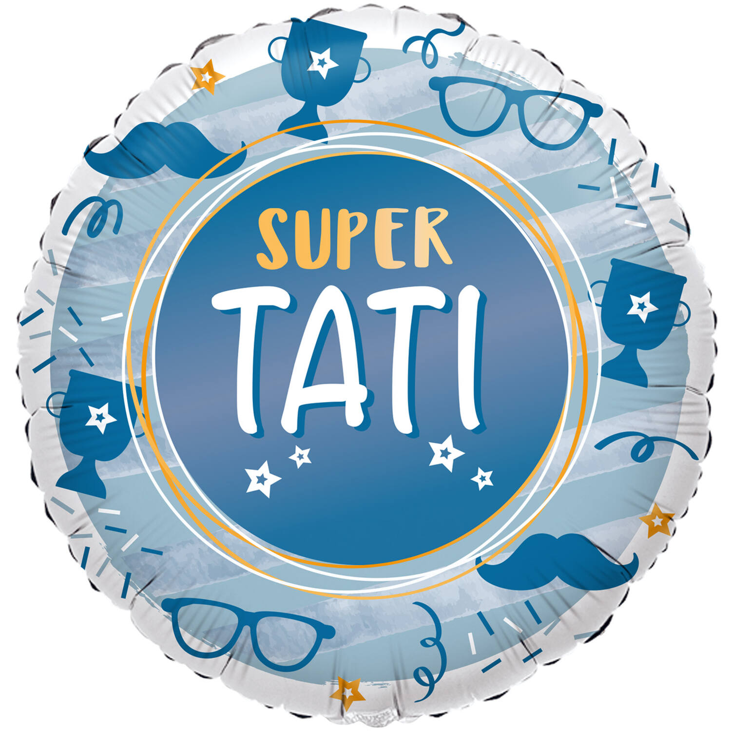 Foil Balloon - "SUPER TATI" - Romanian - Blue - 45 cm