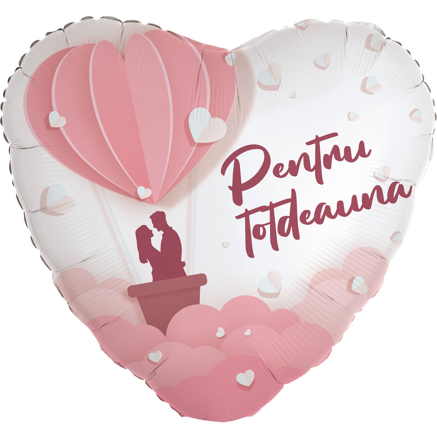 Foil Balloon - Heart Shape - "Pentru Totdeauna" - Romanian - 45 cm