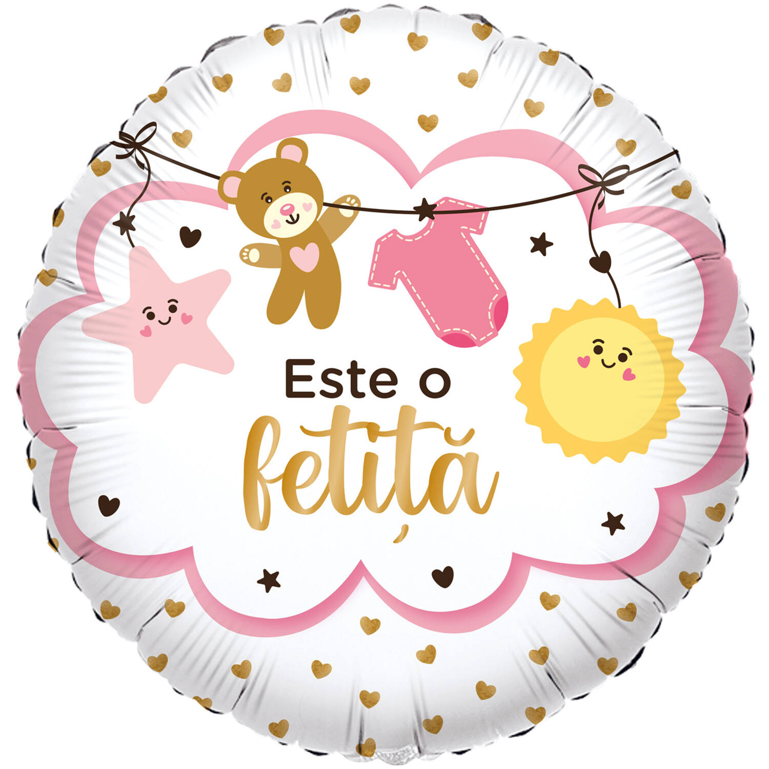 Foil Balloon - "Este o fetiță" - Romanian - 45 cm