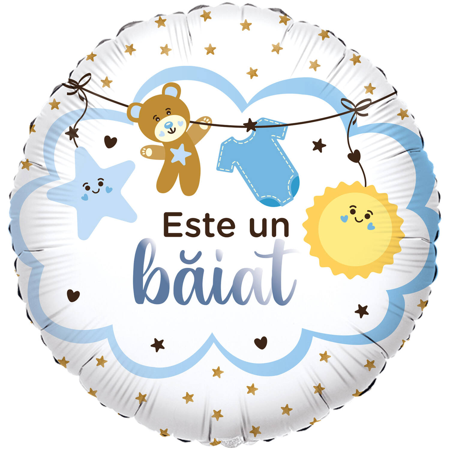 Foil Balloon - "Este un băiat" - Romanian - 45 cm