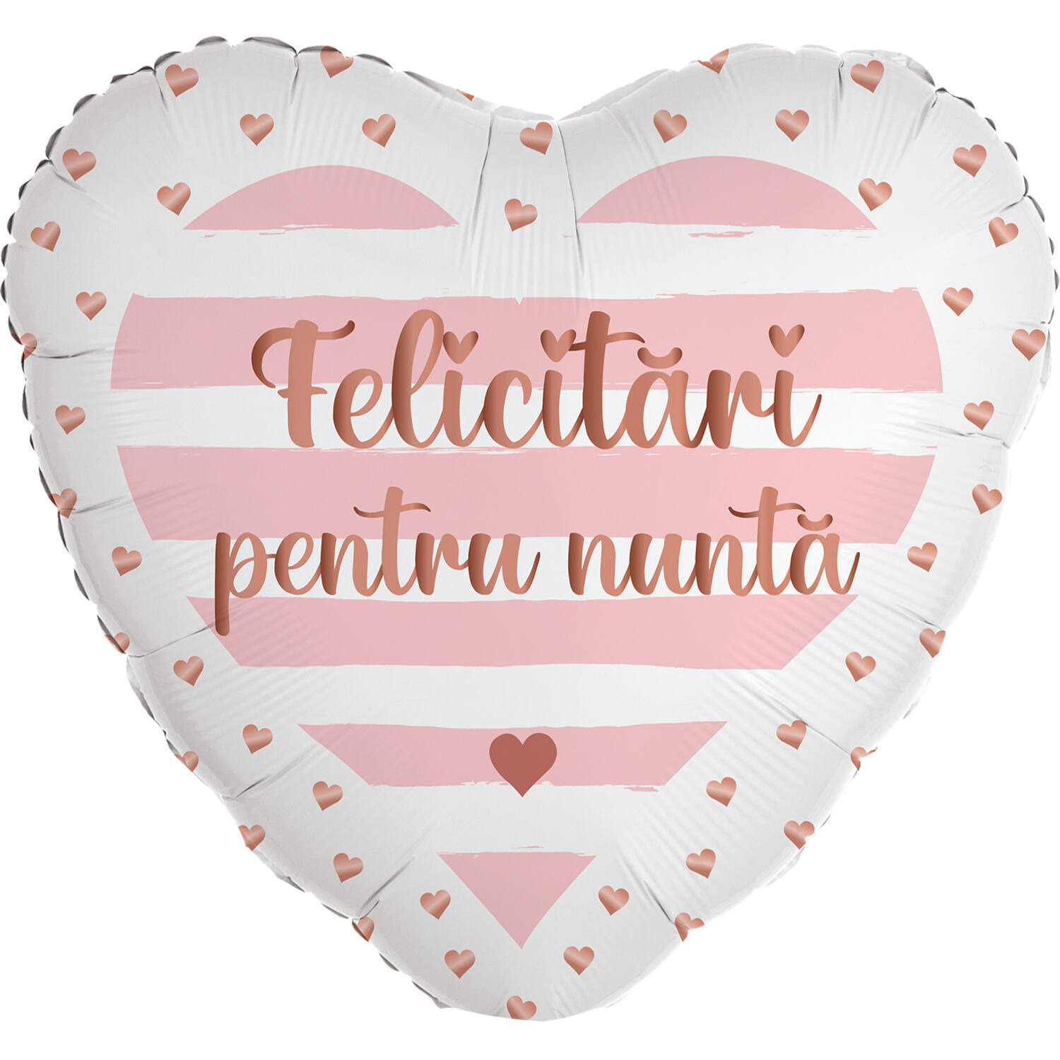 Foil Balloon - Heart Shape - "Felicitări pentru nuntă" - Romanian - 45 cm