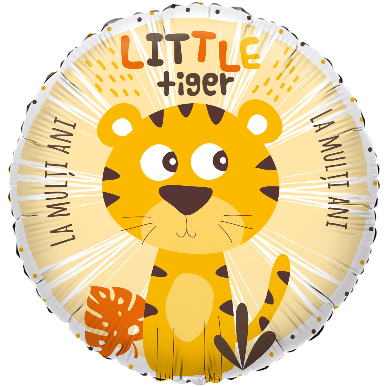 Foil Balloon - Lion/Tigru "LITTLE tiger LA MULȚI ANI" - Romanian - 45 cm
