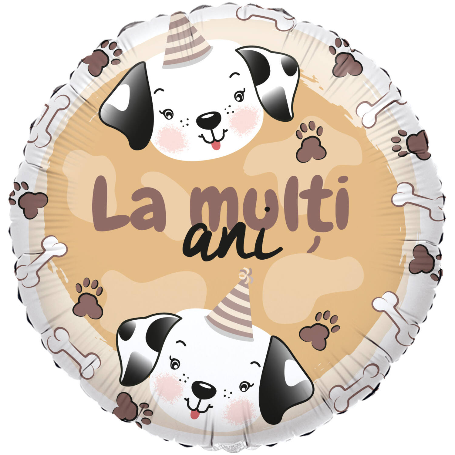 Foil Balloon - Puppy/Câine "La mulți ani" - Romanian - 45 cm