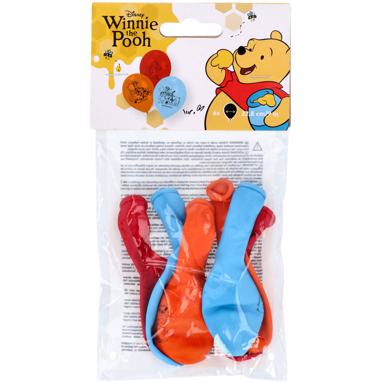 6 Latex Balloons Winnie the Pooh 22.8 cm / 9"