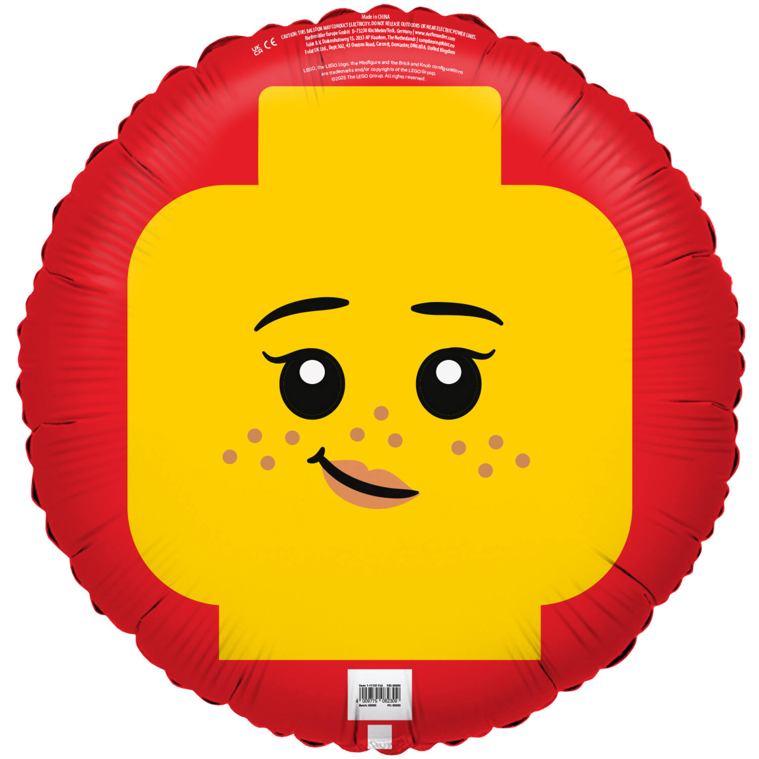 Standard - LEGO Smilie - Folienballoon C60 verpackt 45 cm