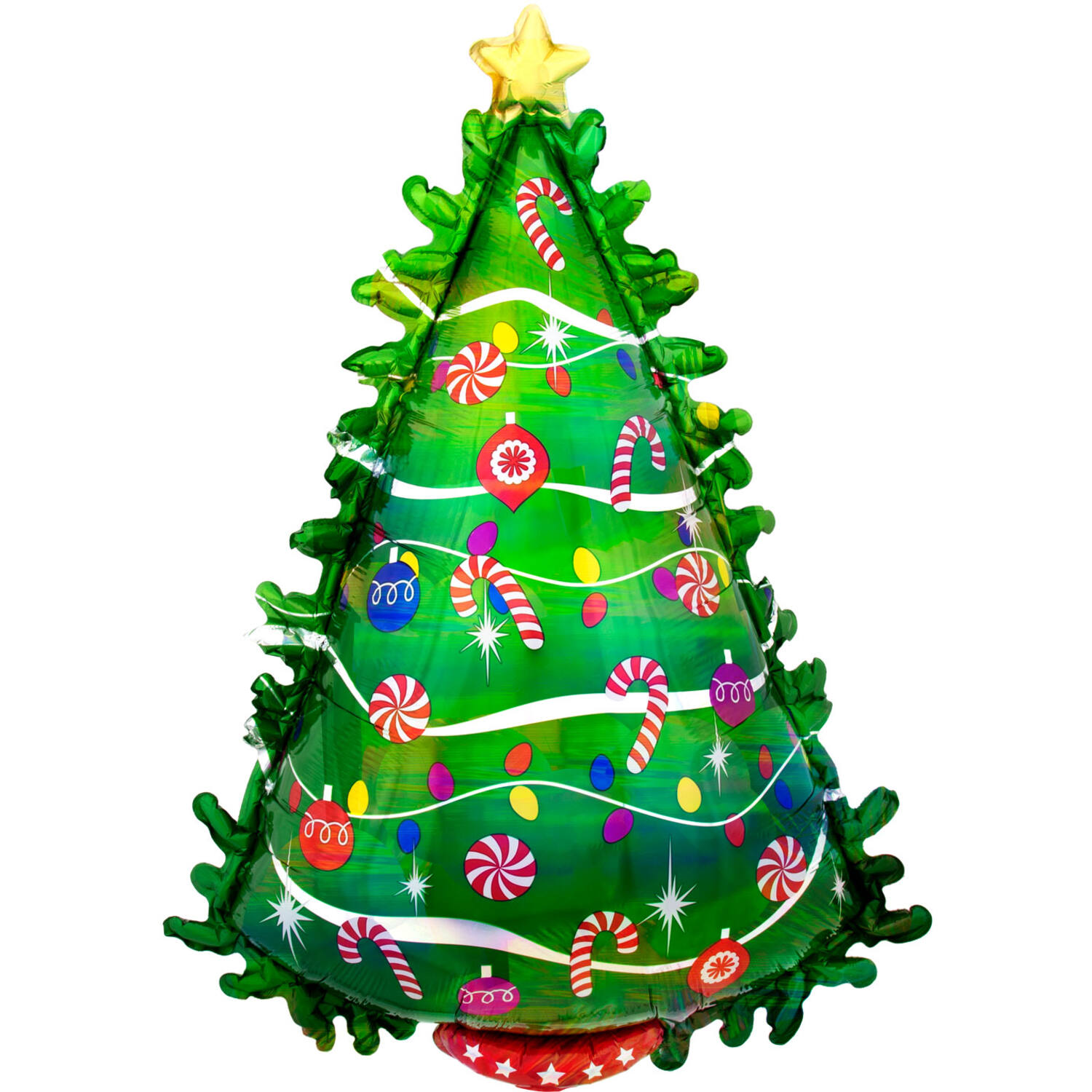 Foil Balloon - Shape - Green Christmas Tree Decorated - 66 x 91 cm