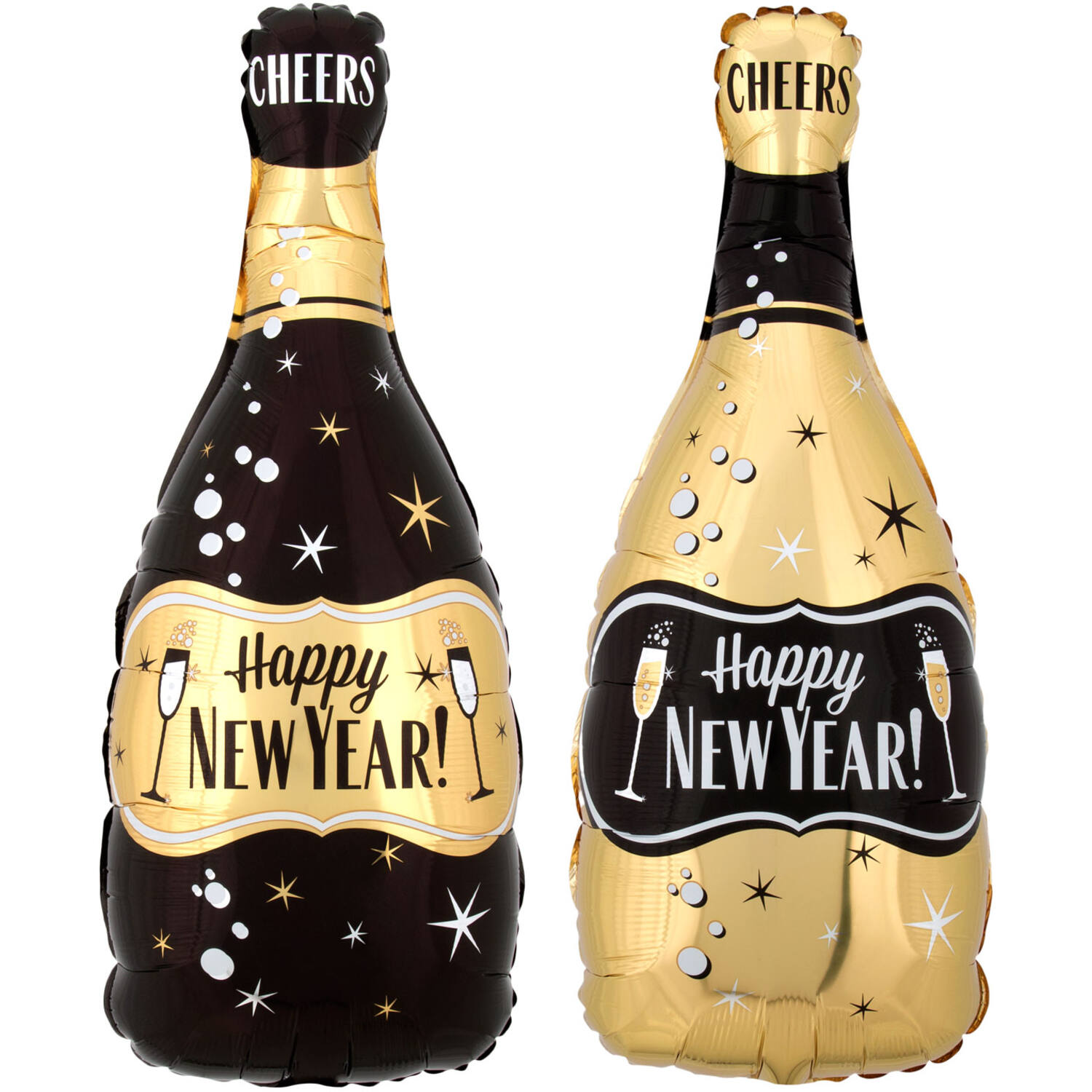 18in/45cm Shape HNY Gold & Black Bub
