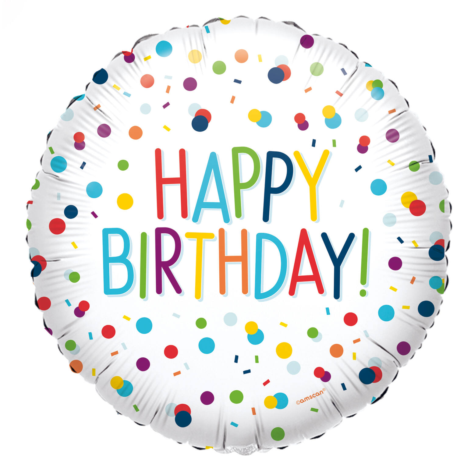 Foil Balloon - "HAPPY BIRTHDAY!" - Confetti - 45 cm