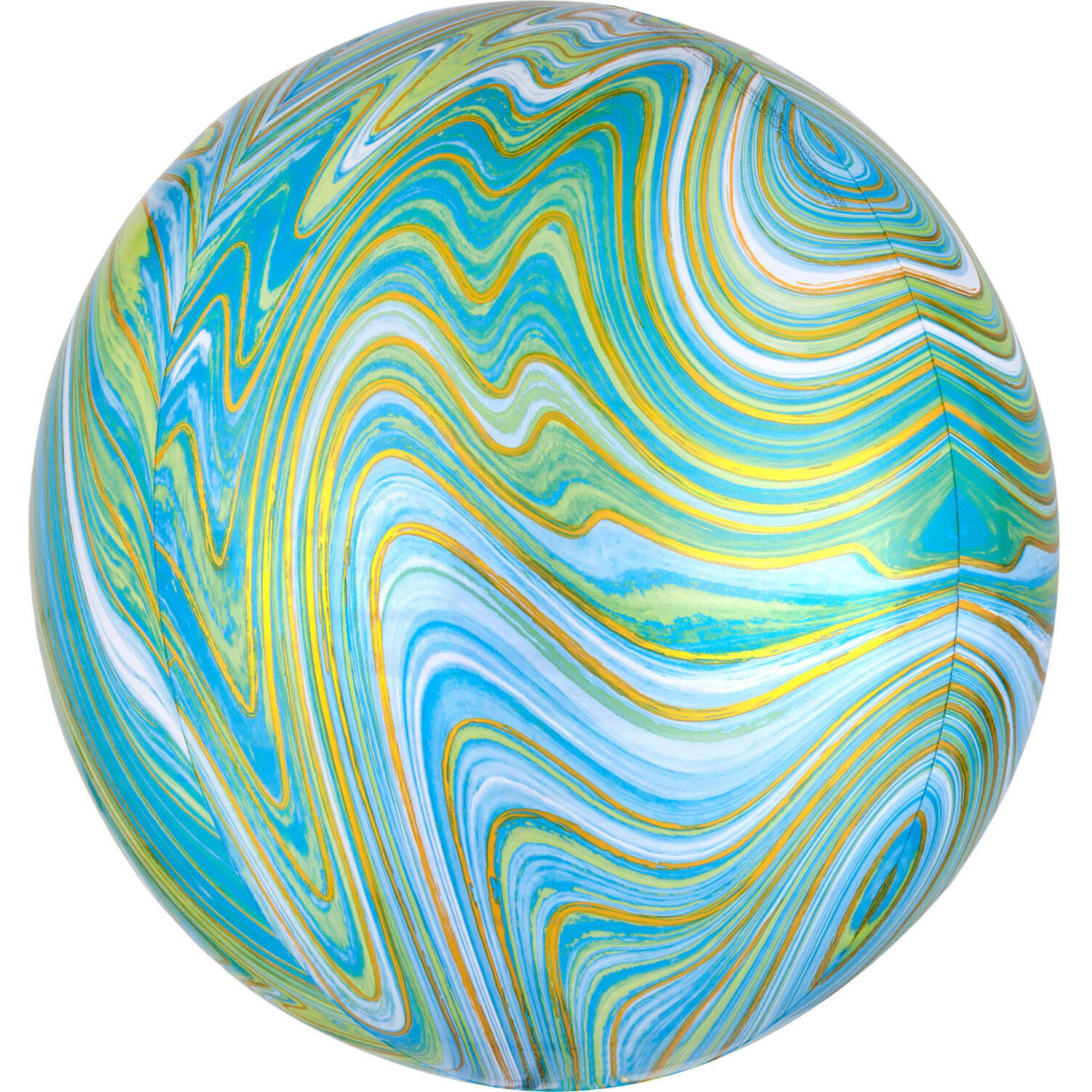 Orbz Marblez Blue Green Foil Balloo