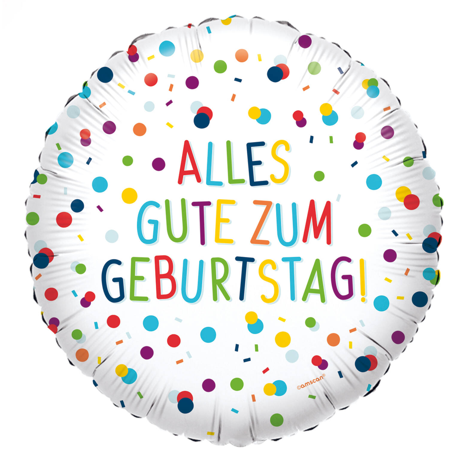 Foil Balloon - "ALLES GUT ZUM GEBURTSTAG!" - Confetti - 45 cm