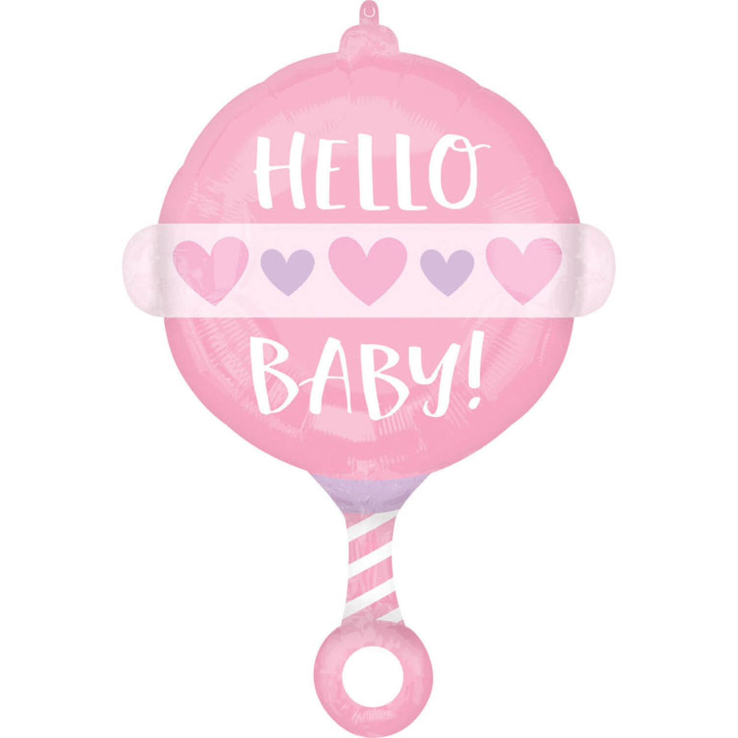 Standard Shape Baby Girl Rattle Foil Balloon S50 Packaged 43 cm x 60 c