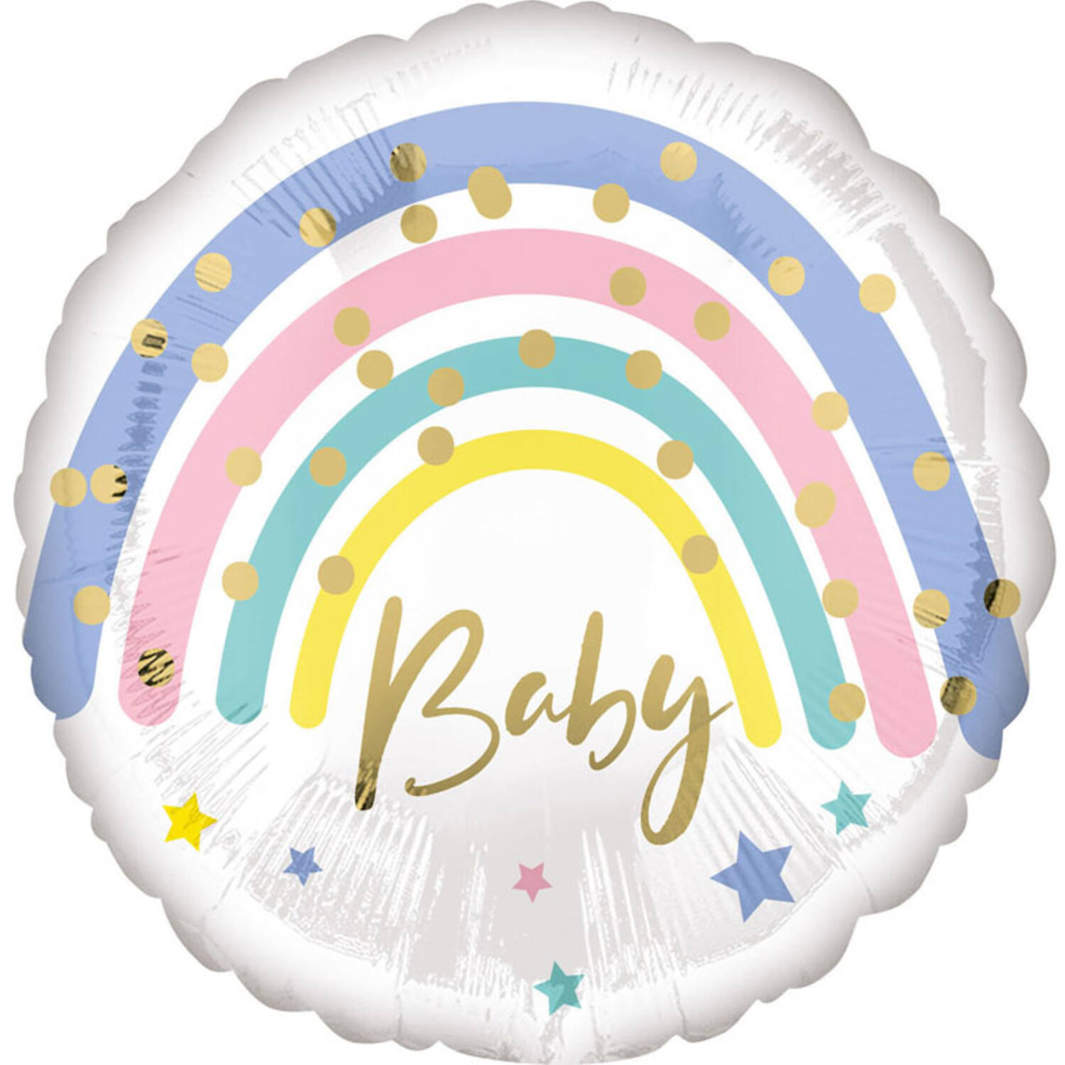 Standard Pastel Rainbow Baby Foil Balloon S40 Packaged 43 cm