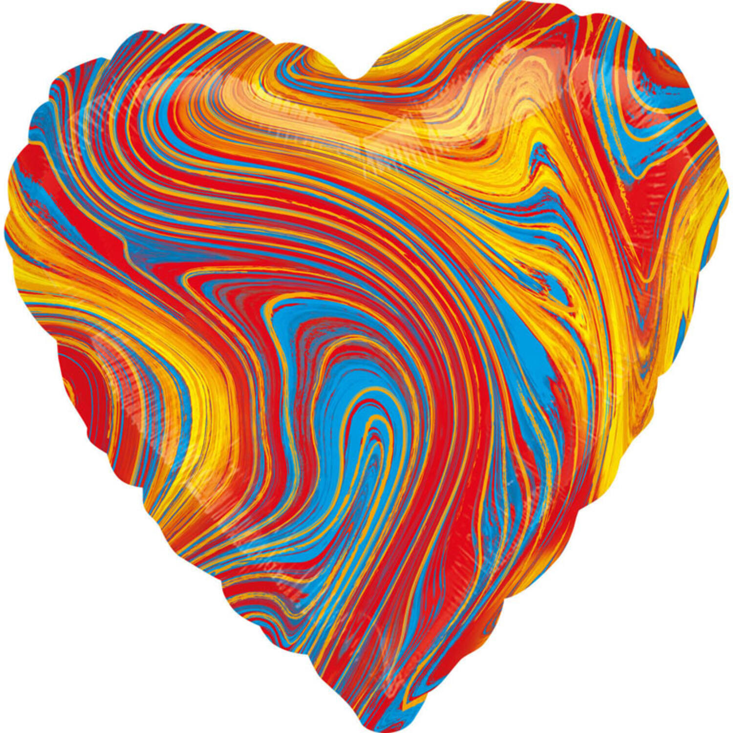 Standard Marblez Colorful Heart Foil Balloon S18 Packaged