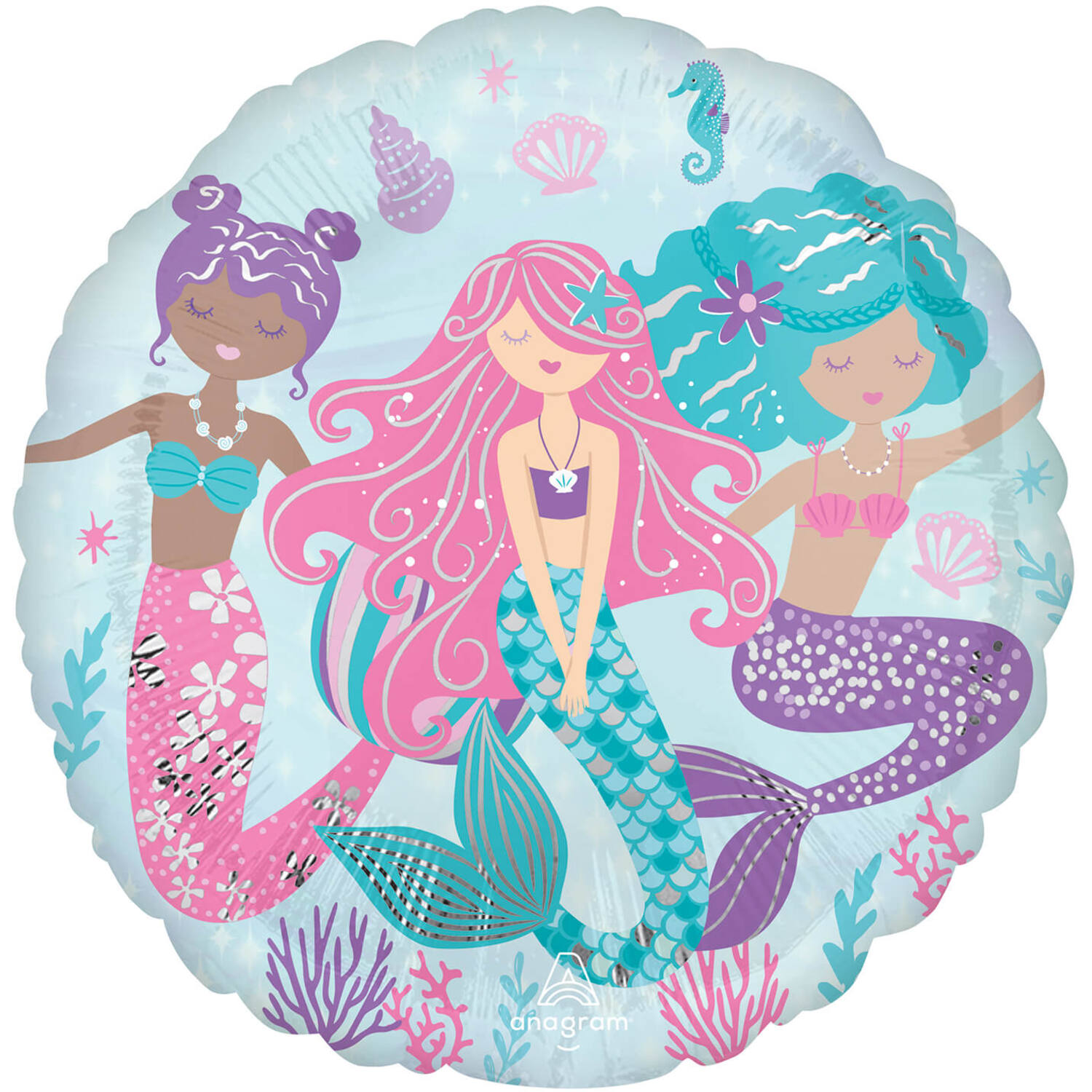 Foil Balloon - Shimmering Mermaids - 45 cm
