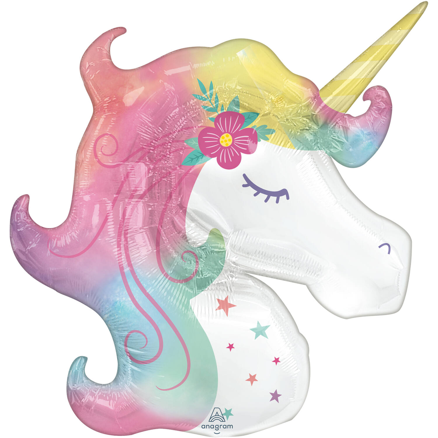 Foil Balloon - Shape - Enchanting Unicorn - Rainbow - 83 x 73 cm