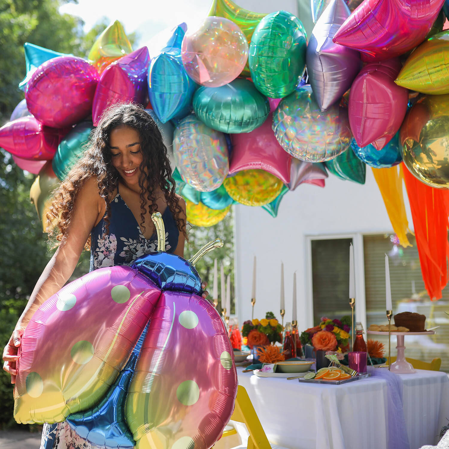 Foil Balloon - Shape - Colorful Ladybug - 68 x 83 cm