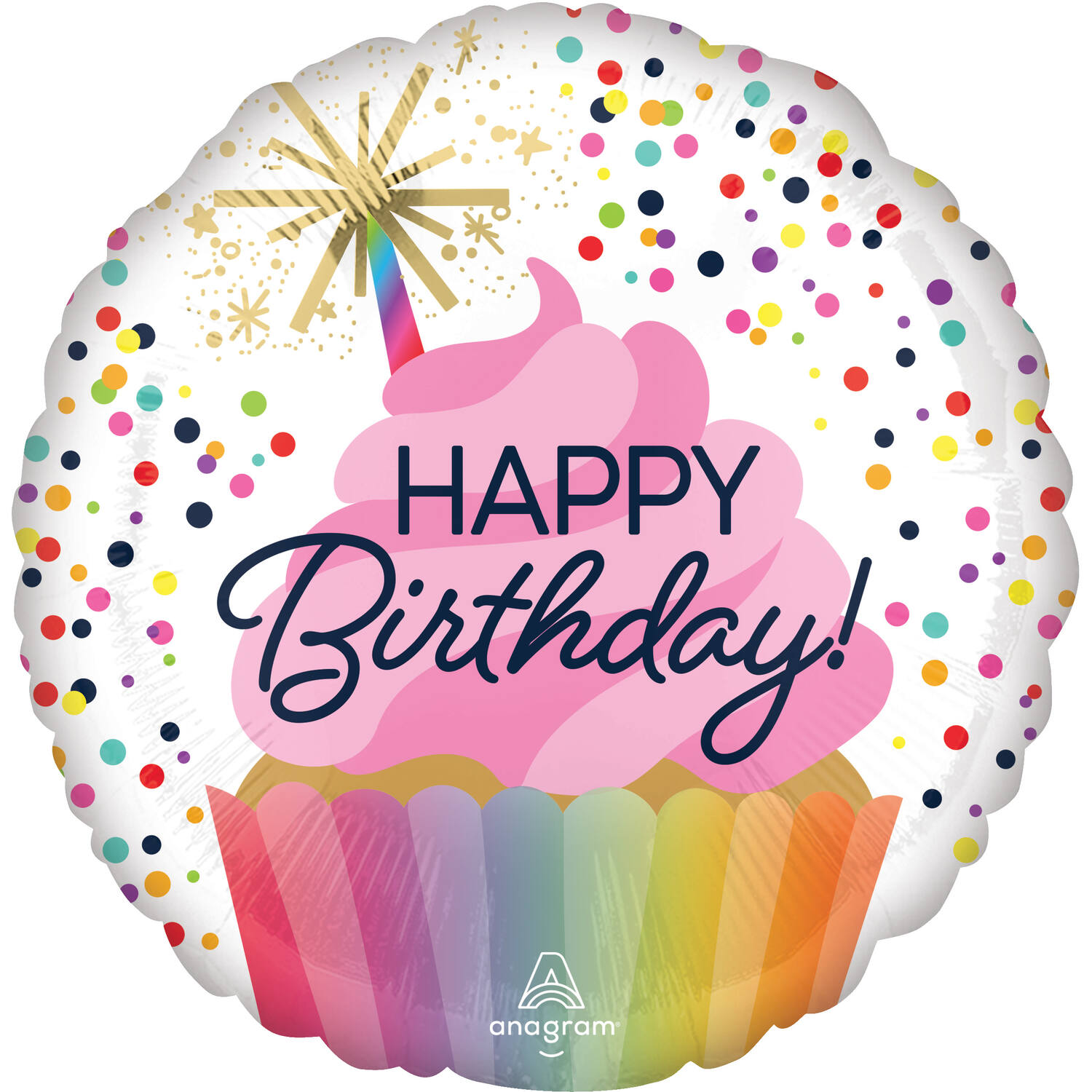 Foil Balloon - "HAPPY Birthday!" - Confetti Sprinkle Birthday - 45 cm
