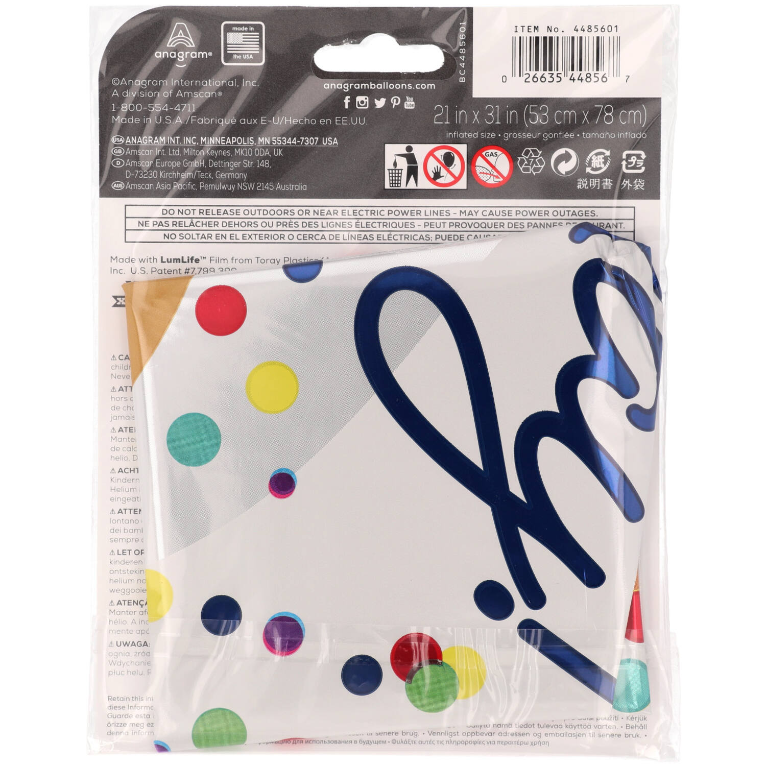 Foil Balloon - Shape - Cupcake - "HAPPY Birthday!" - Sprinkle