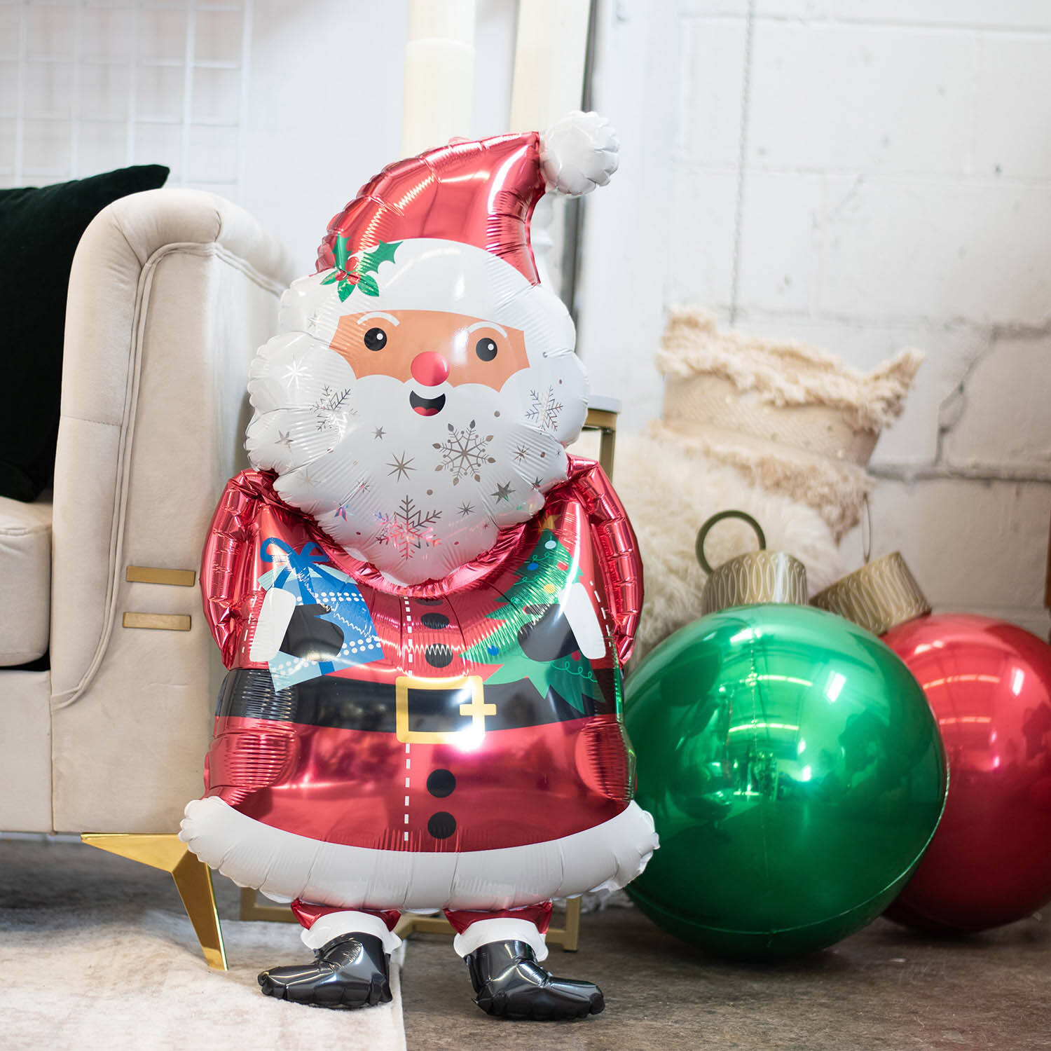 Foil Balloon - Shape - Snowy Santa Claus - 48 x 86 cm