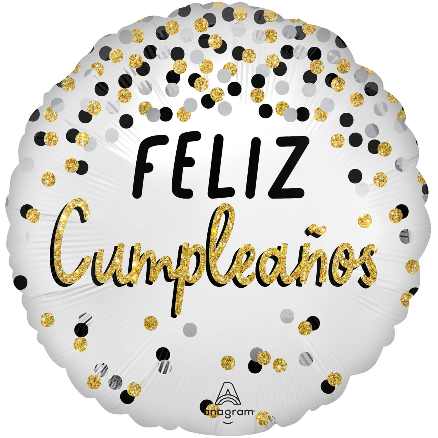 18in/45cm Black Slvr Gld Bday Cumpl