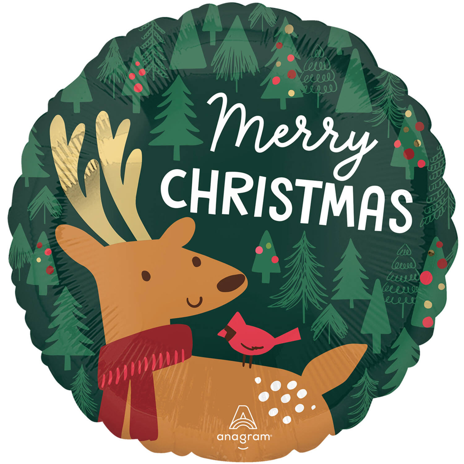 Foil Balloon - "Merry CHRISTMAS"- Reindeer - 45 cm