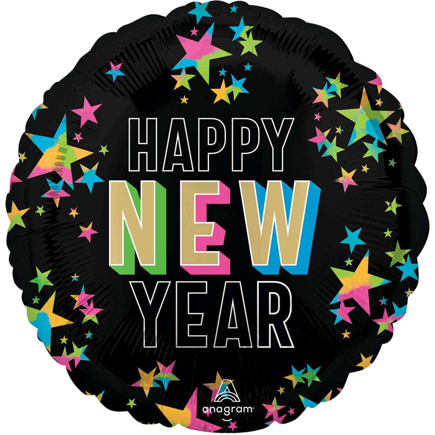 Standard New Year Glow Foil Balloon S40 packaged 43cm