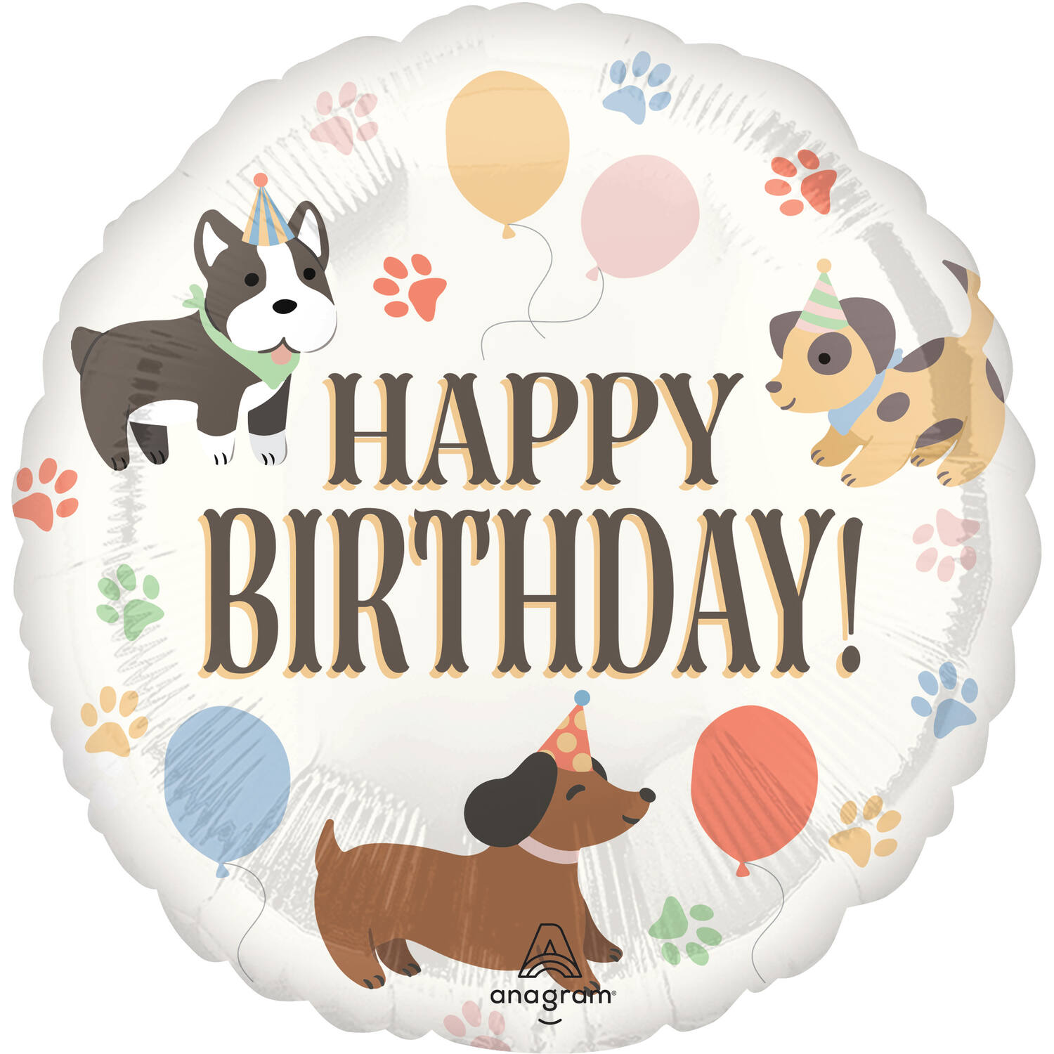 Foil balloon - "HAPPY BIRTHDAY" - Pawsome Party - 45 cm