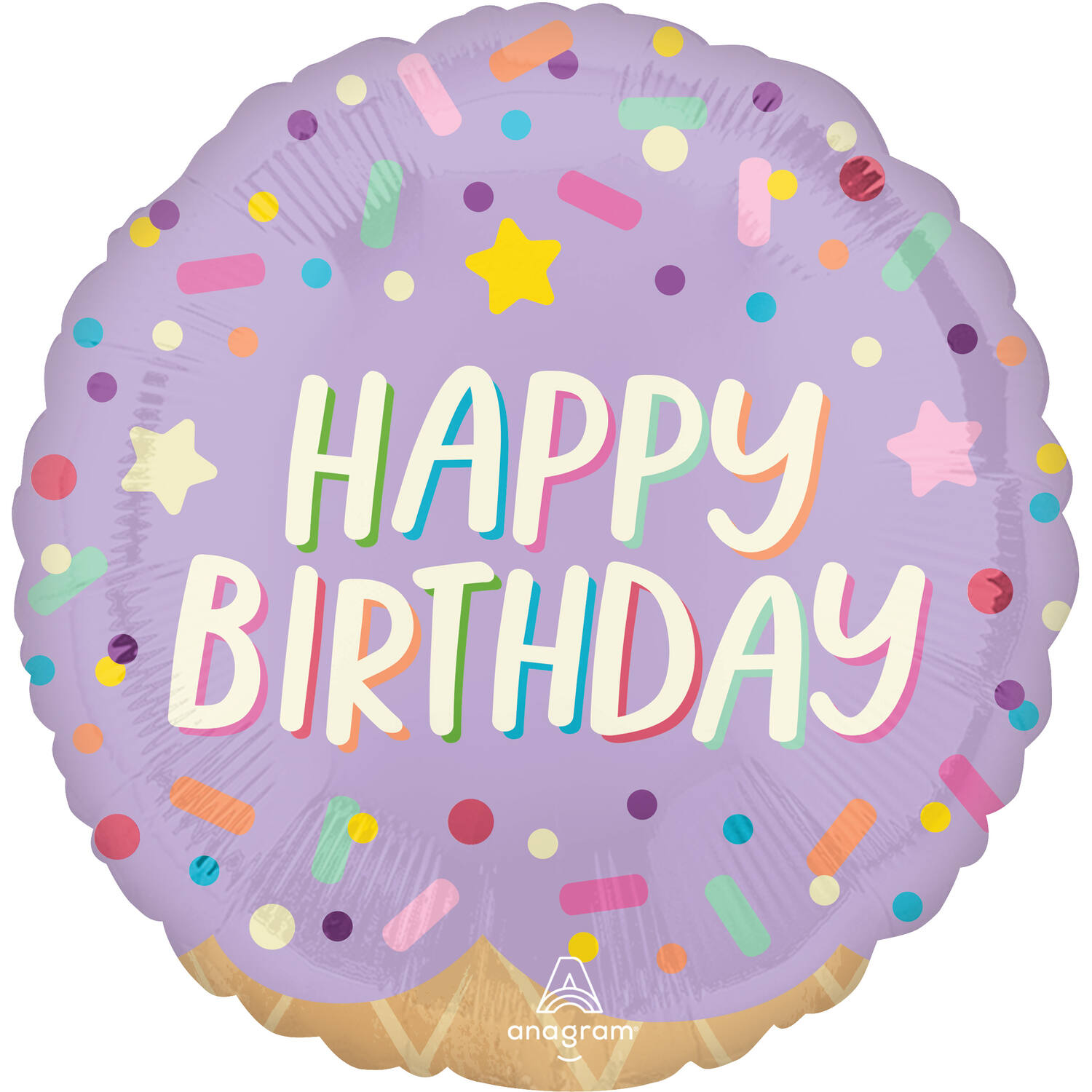 Foil Balloon - "HAPPY BIRYHDAY" - Ice Cream Party - 45 cm