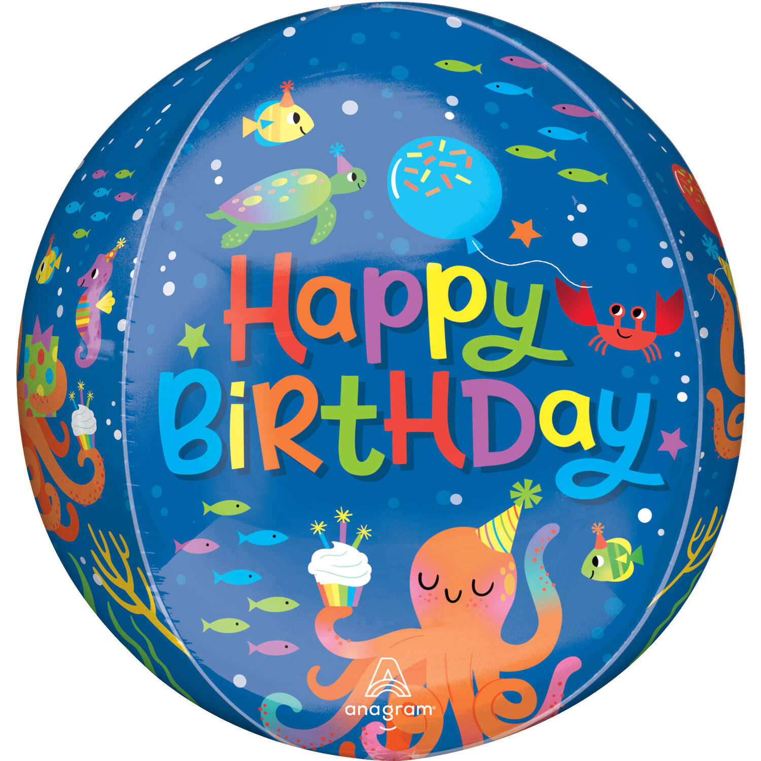 Orbz® - Cute Octopus "Happy Birthday" - 38 x 40 cm