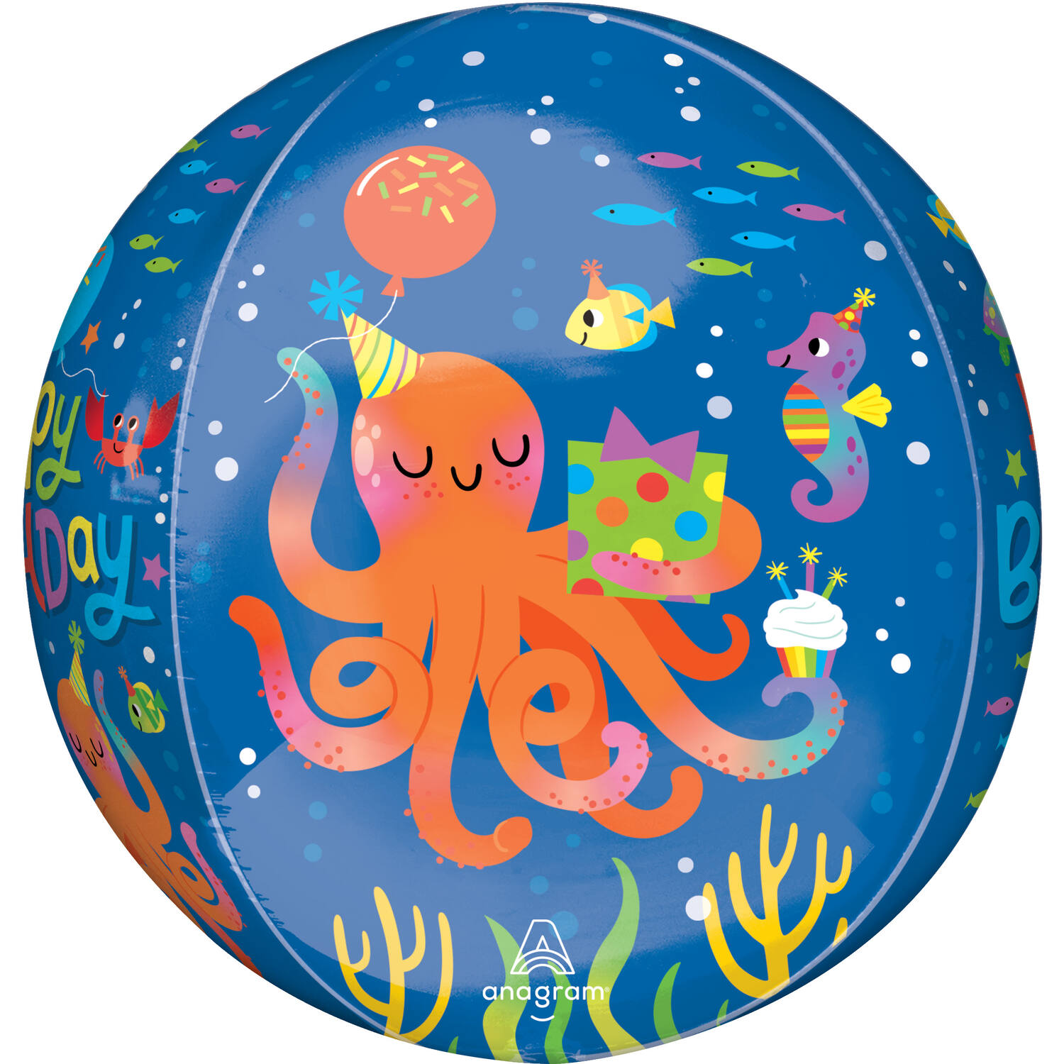 Orbz® - Cute Octopus "Happy Birthday" - 38 x 40 cm