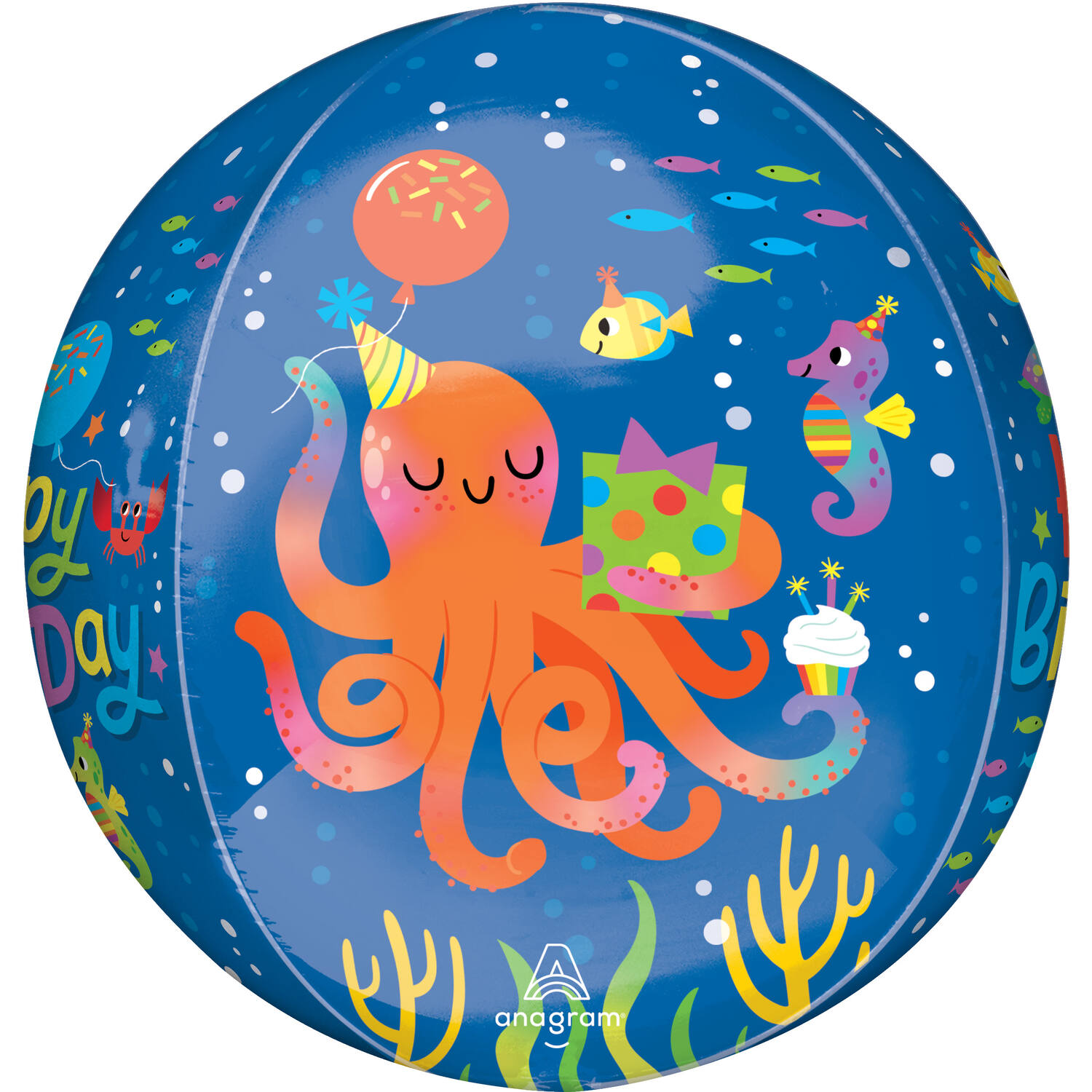 Orbz® - Cute Octopus "Happy Birthday" - 38 x 40 cm