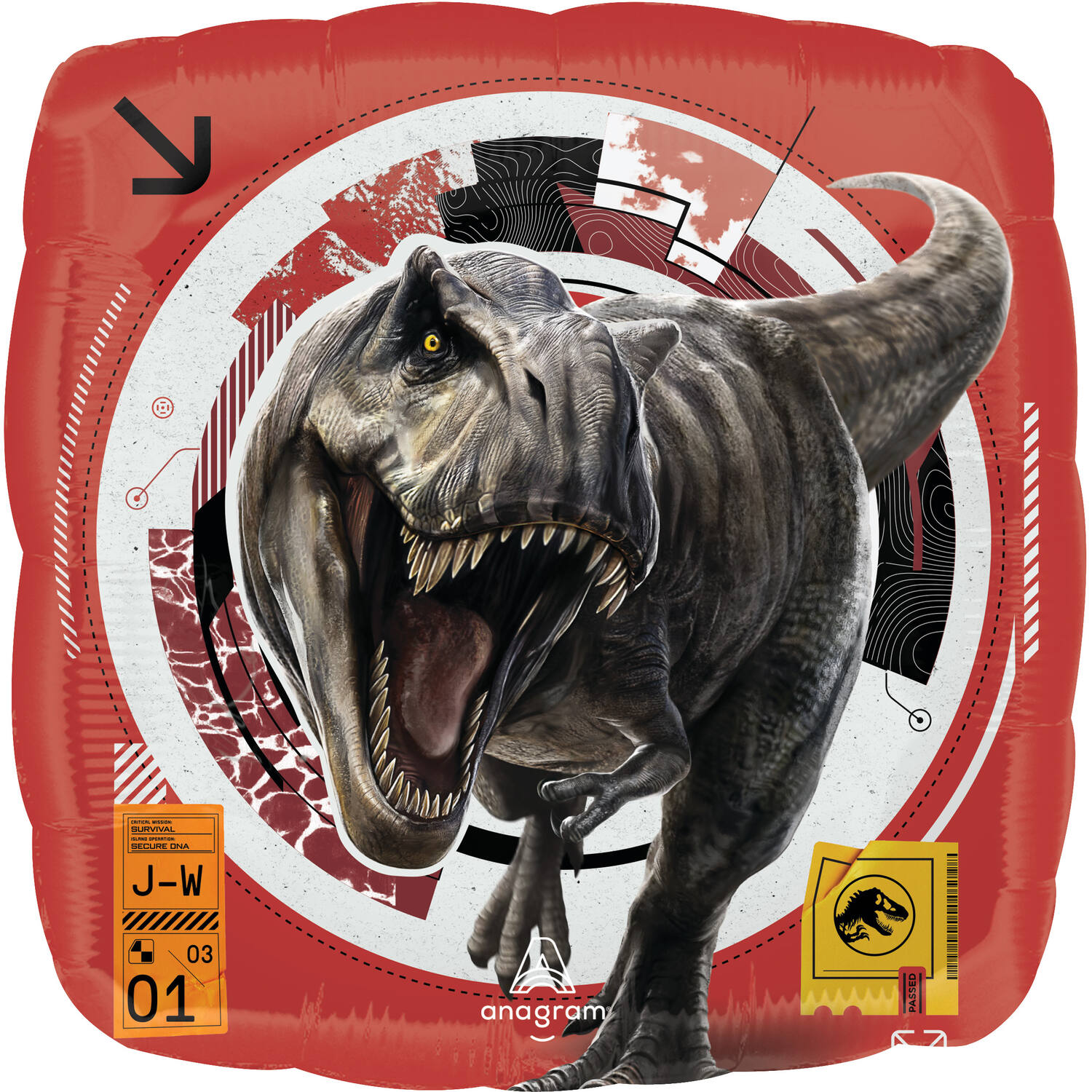 Foil Balloon - Shape - Square - Jurassic World Rebirth - 45 cm
