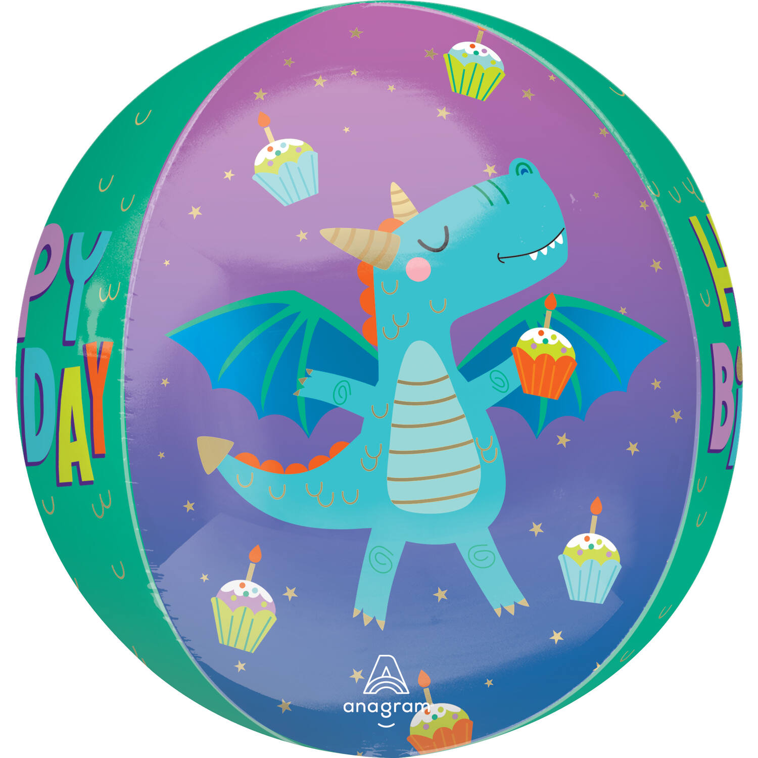 Orbz® - Cute Dragon "Happy Birthday" - 38 x 40 cm