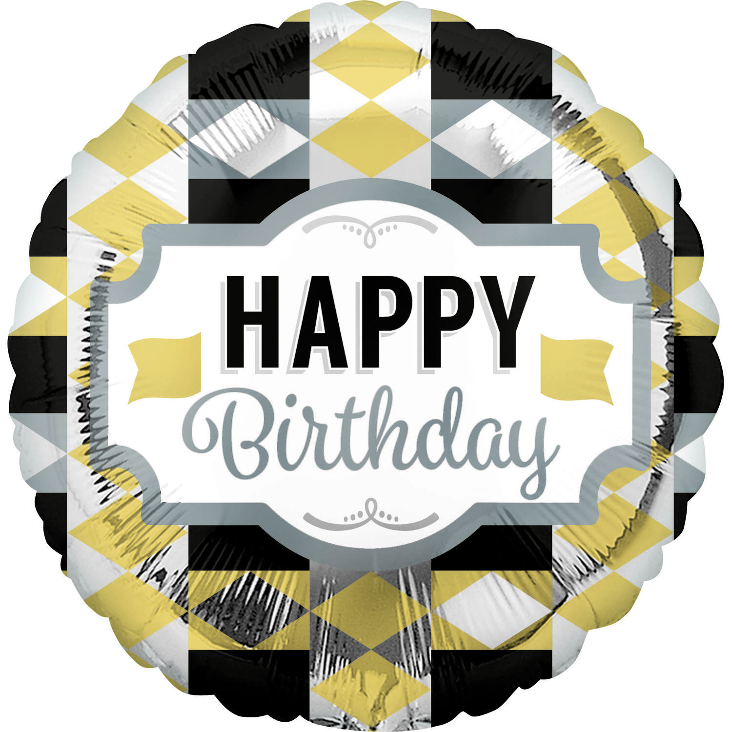 Foil Balloon - Black and Gold "HAPPY Birthday" - 45 cm