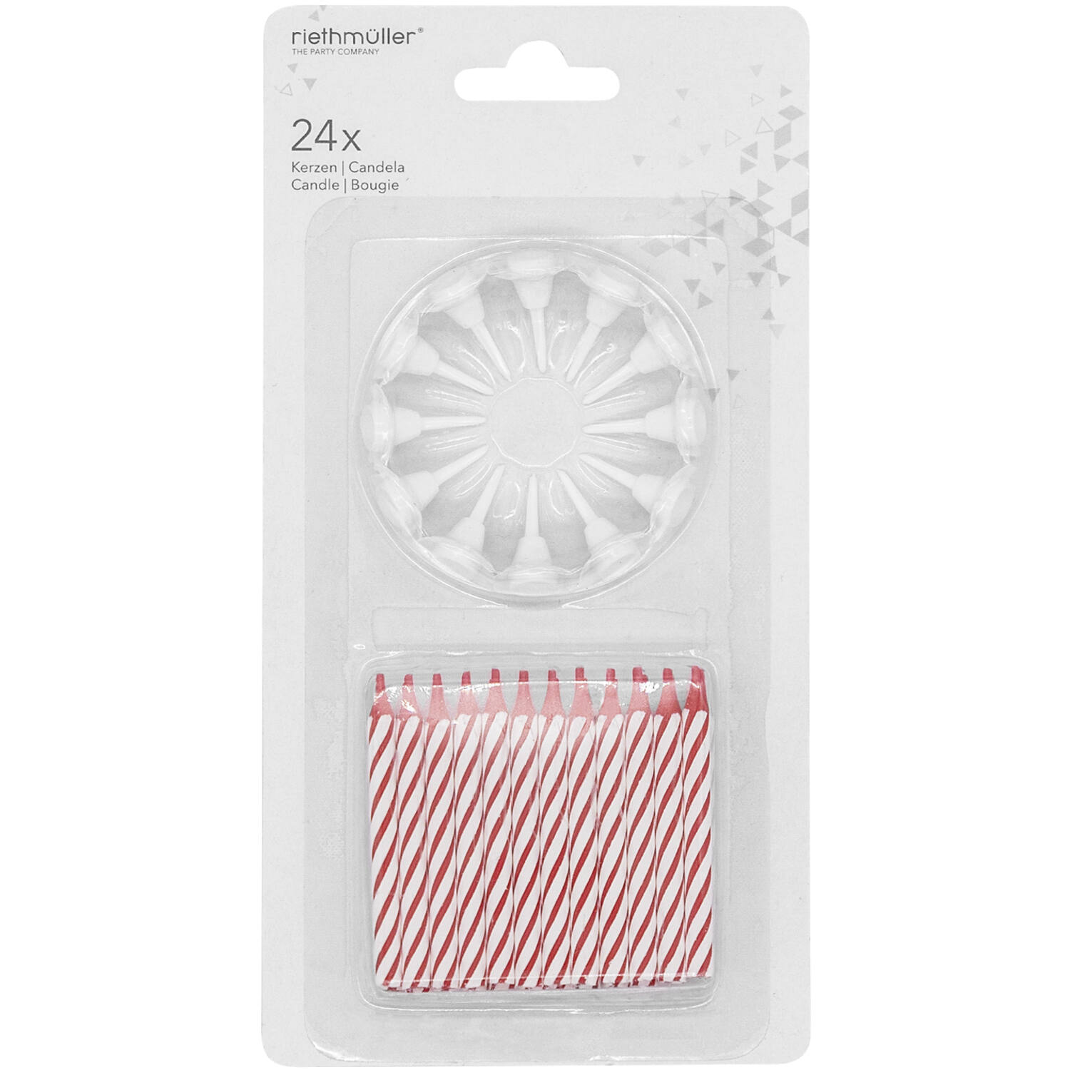 24 Spiral Candles With 12 Holders 6-Colour Assorted Height 6.3 cm