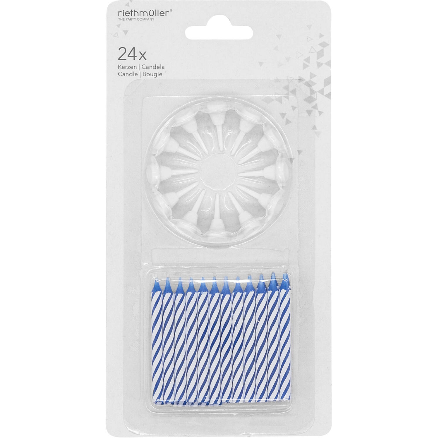24 Spiral Candles With 12 Holders 6-Colour Assorted Height 6.3 cm