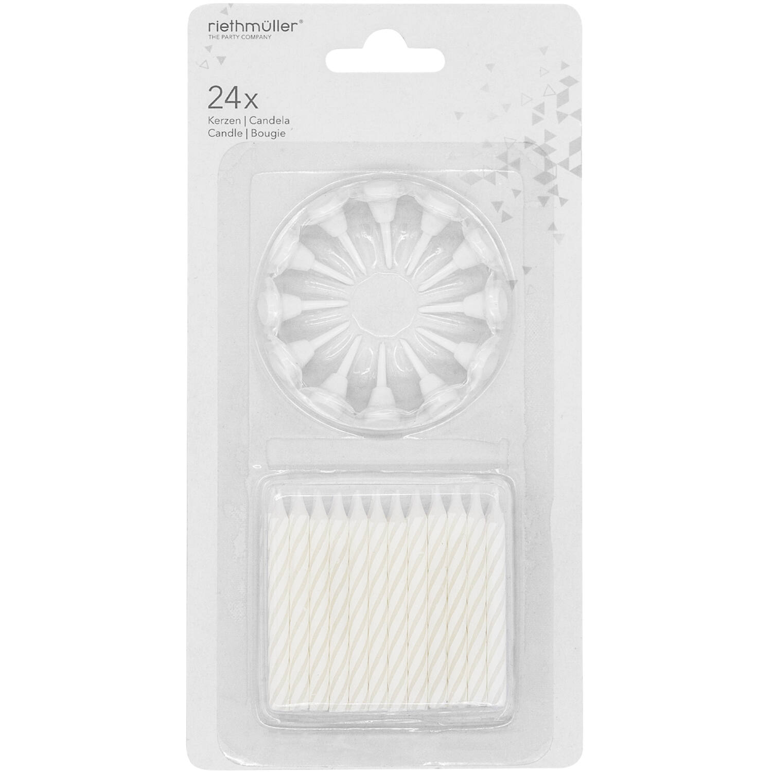 24 Spiral Candles With 12 Holders 6-Colour Assorted Height 6.3 cm