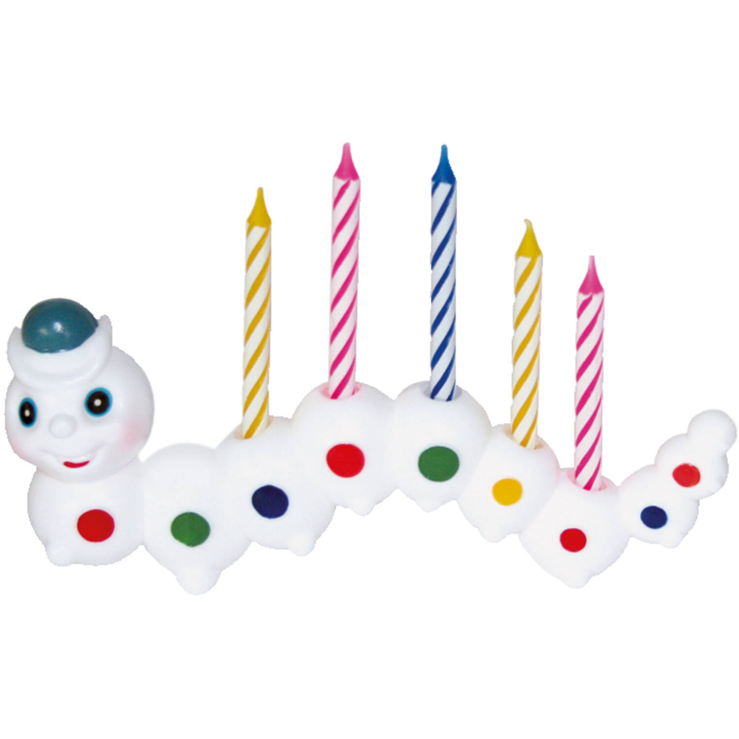 Set of Candles Caterpillar & Spiral Candles 8 Pieces 14 x 6.3 cm