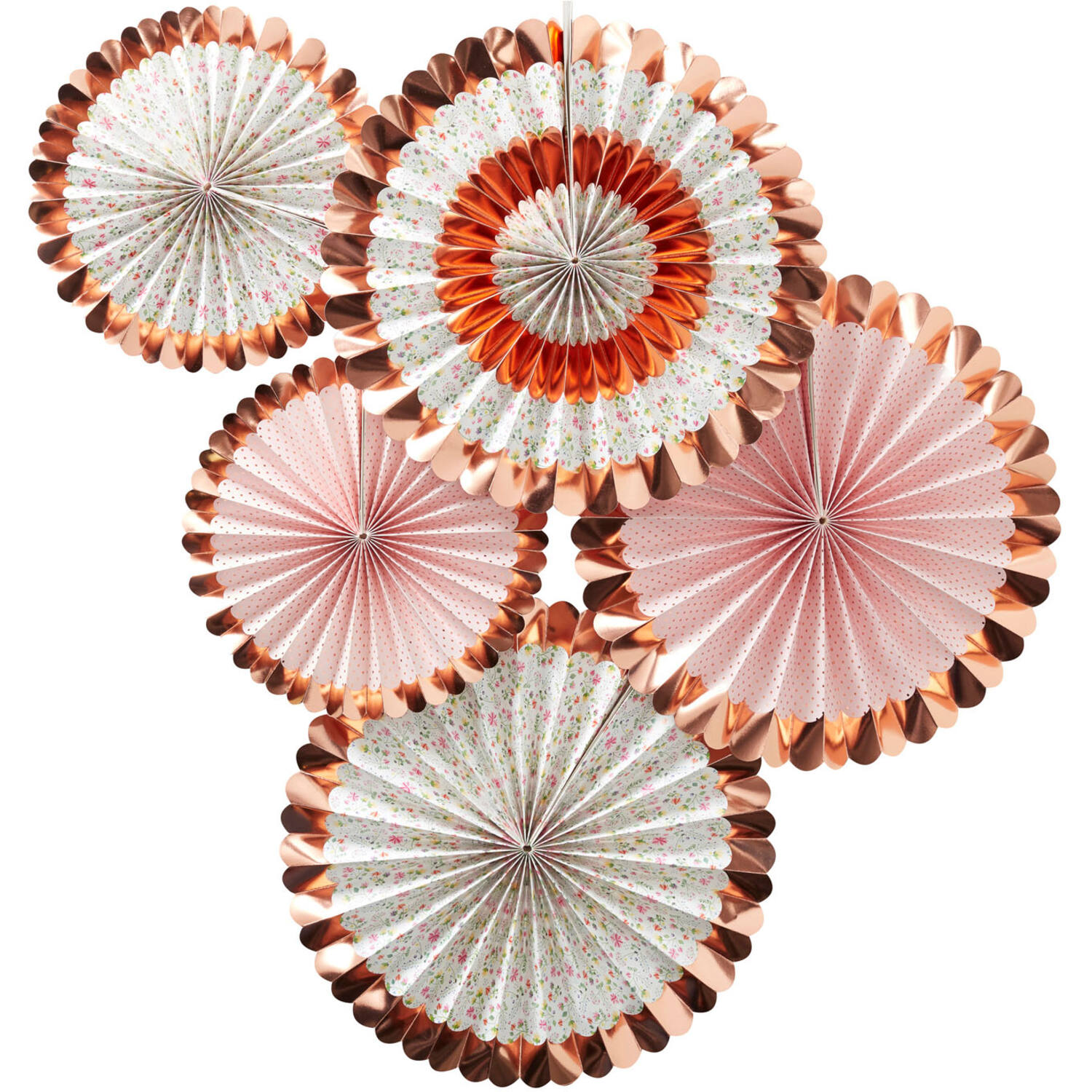 Fan Decorations - Floral - 5 P