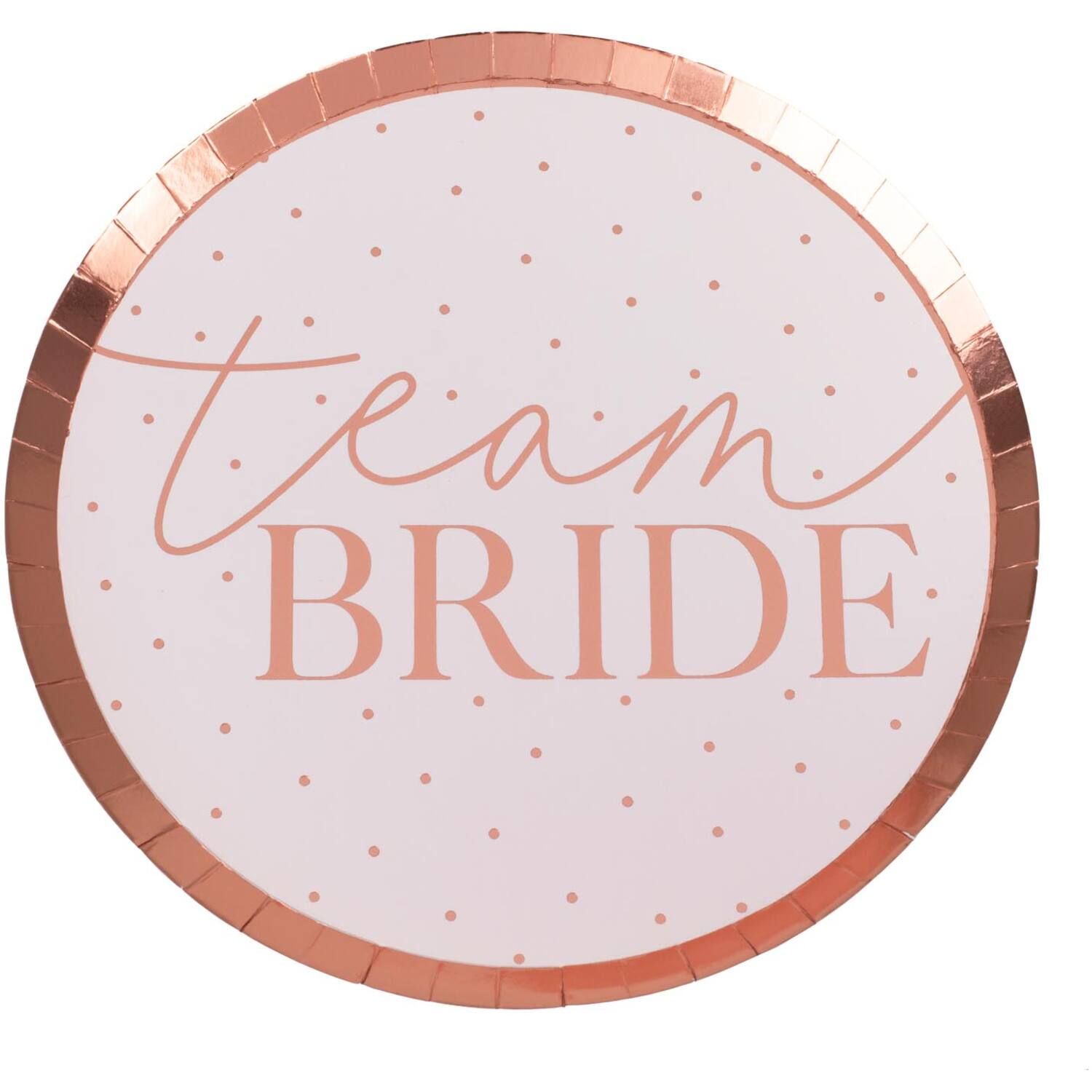 Rose Gold 'Team Bride' & blush plate