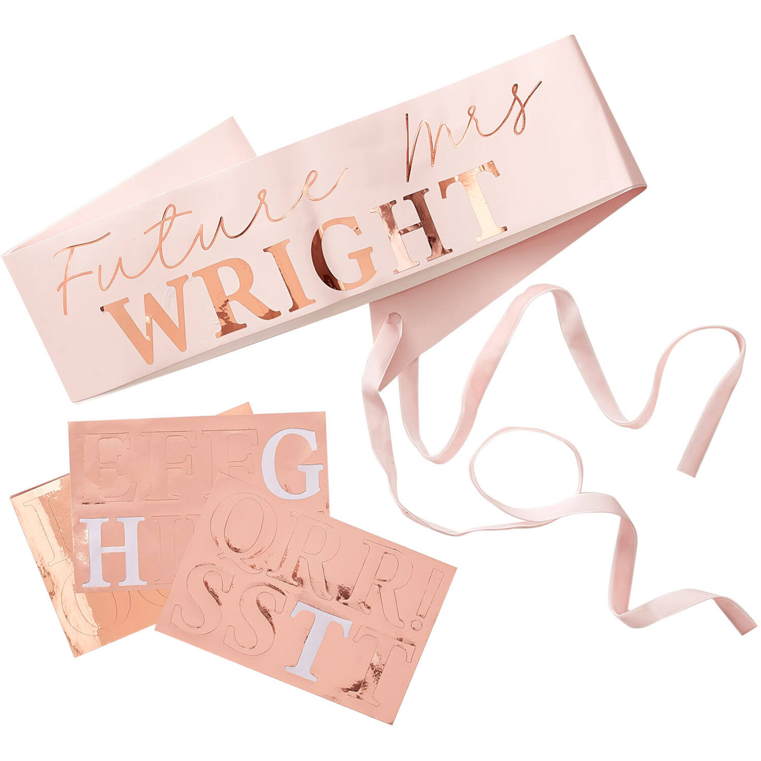 Sash Blush Hen Girl With Stickers Paper / Foil 77 x 10 cm