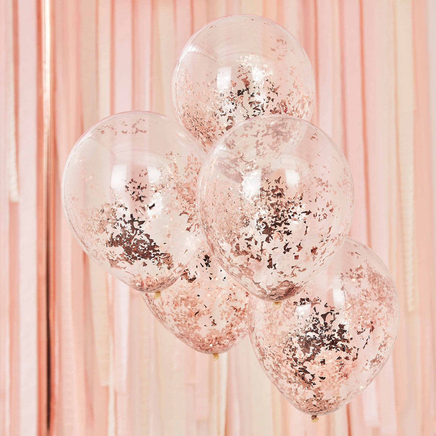rose gold foil confetti filled balloons