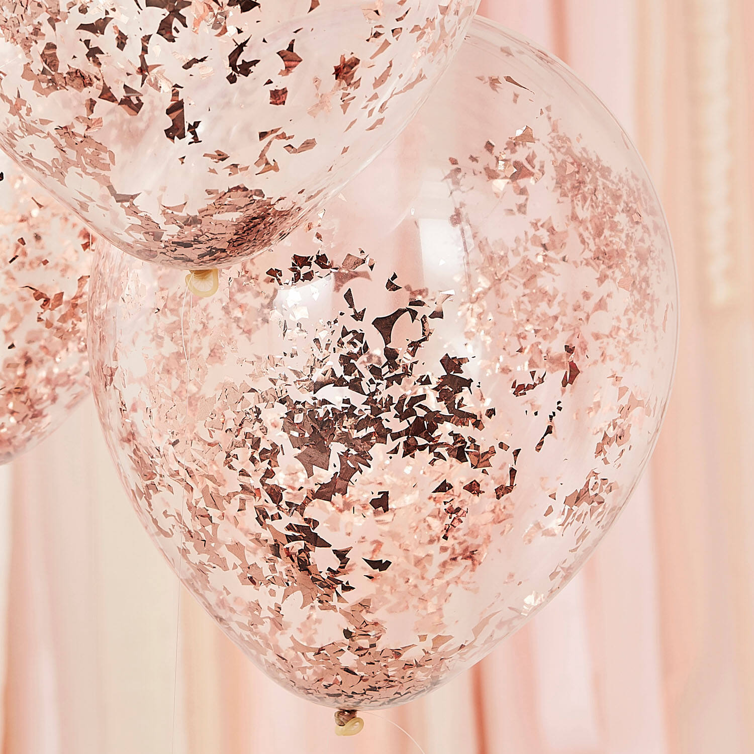 rose gold foil confetti filled balloons