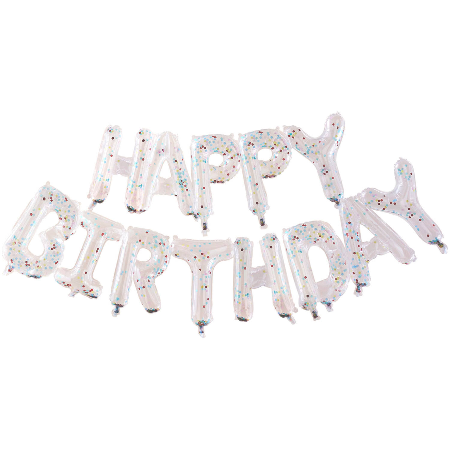 Balloon Bunting - Brights Confetti Clear Foil